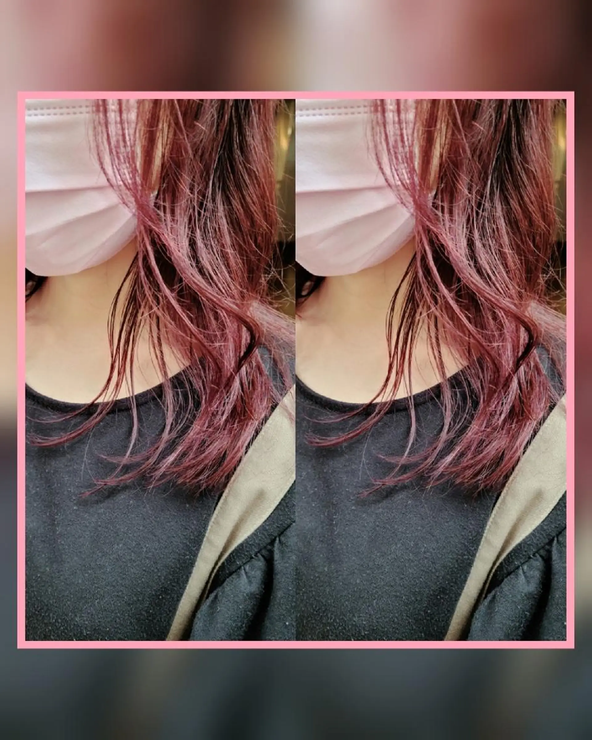 ロング カラー ベージュカラー ブリーチ ボルドーカラー 透明感カラー インナーカラー 田中 孝征のヘアスタイル