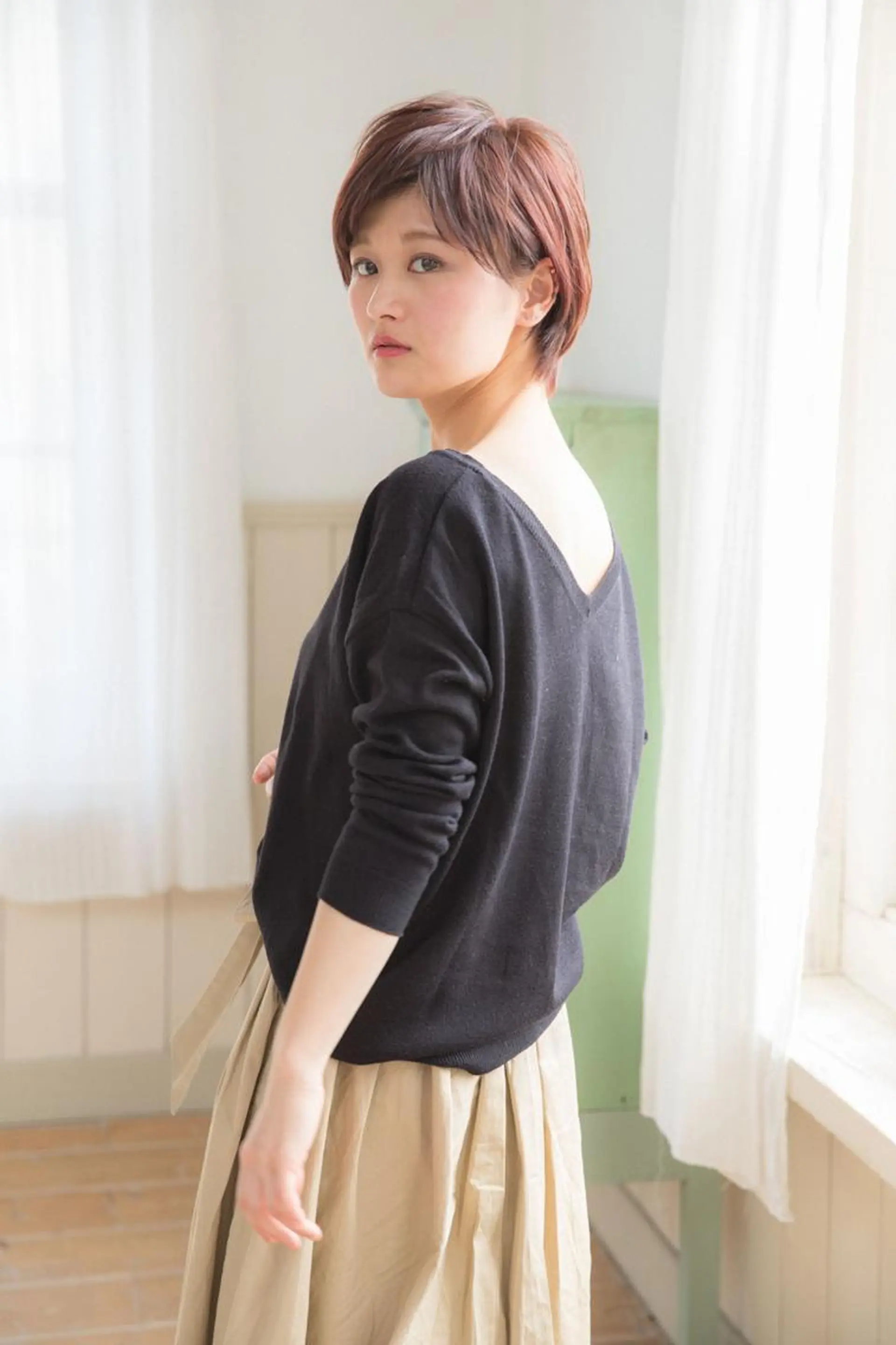 ショート カラー パーマ ヘアアレンジ Alushe艶髪・ 髪質改善のヘアスタイル