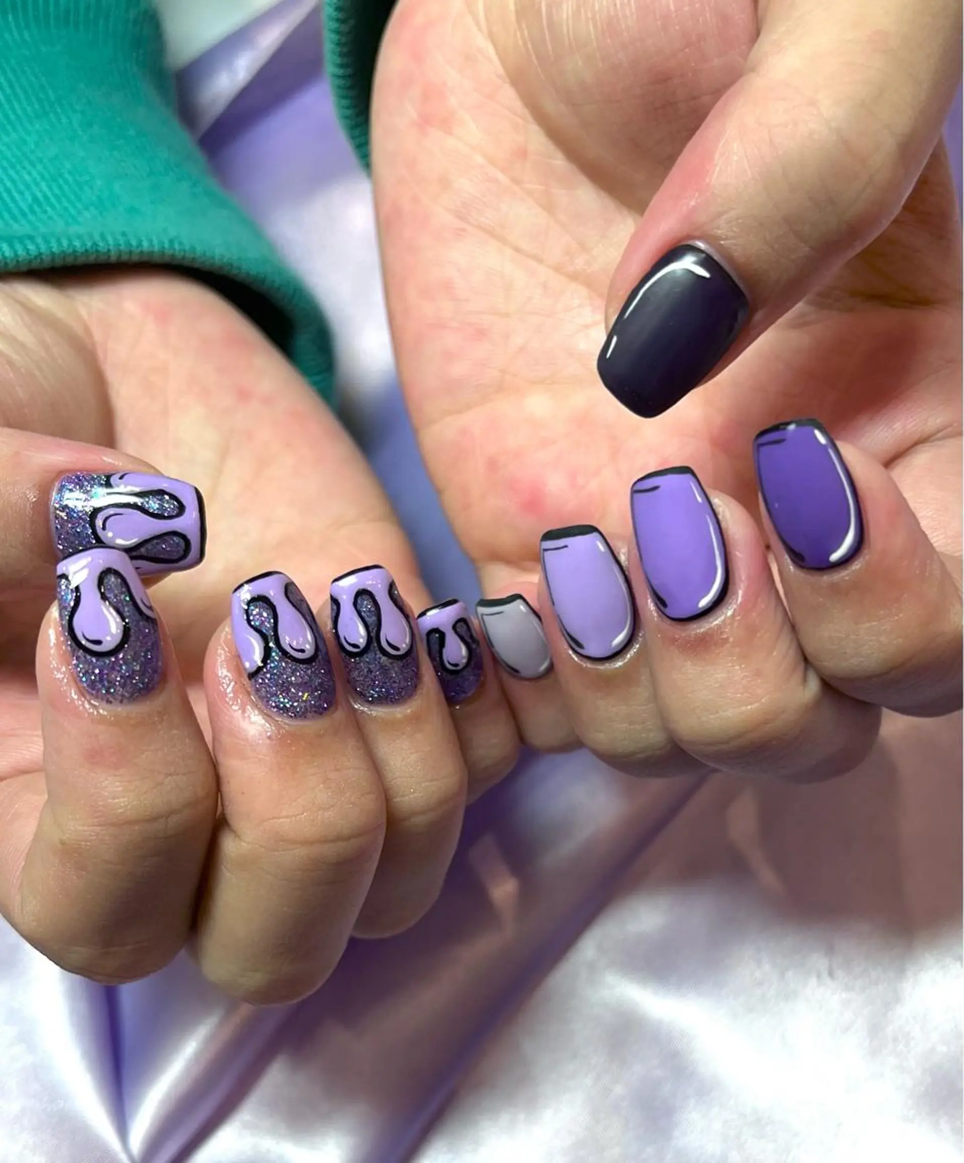 ネイル アートネイル ガーリー キラキラネイル 韓国ネイル ラメ(グリッター) ハンドネイル フットネイル Para Sol nail　Maoのネイルデザイン