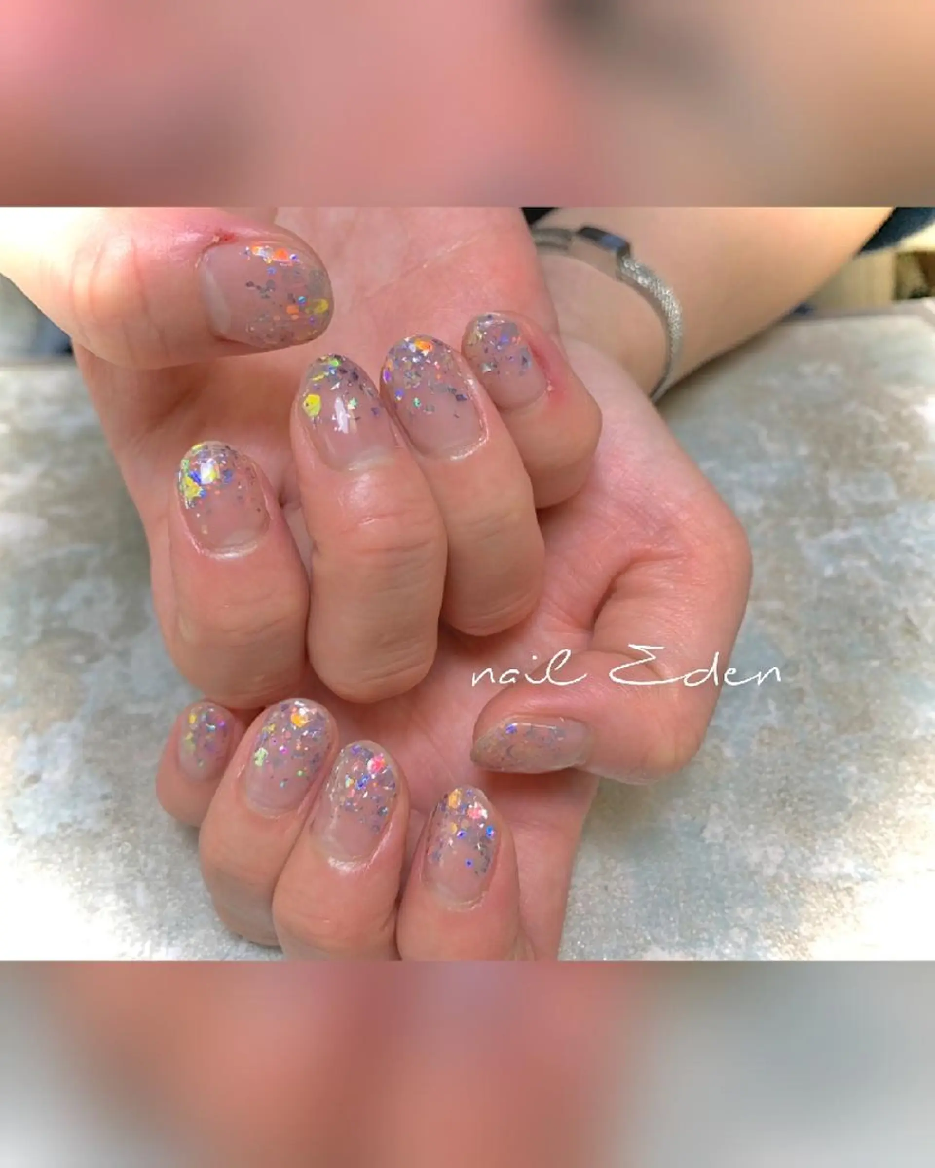 ネイル グラデーション ラメ(グリッター) ラメグラデーション Eden ♾️のネイルデザイン