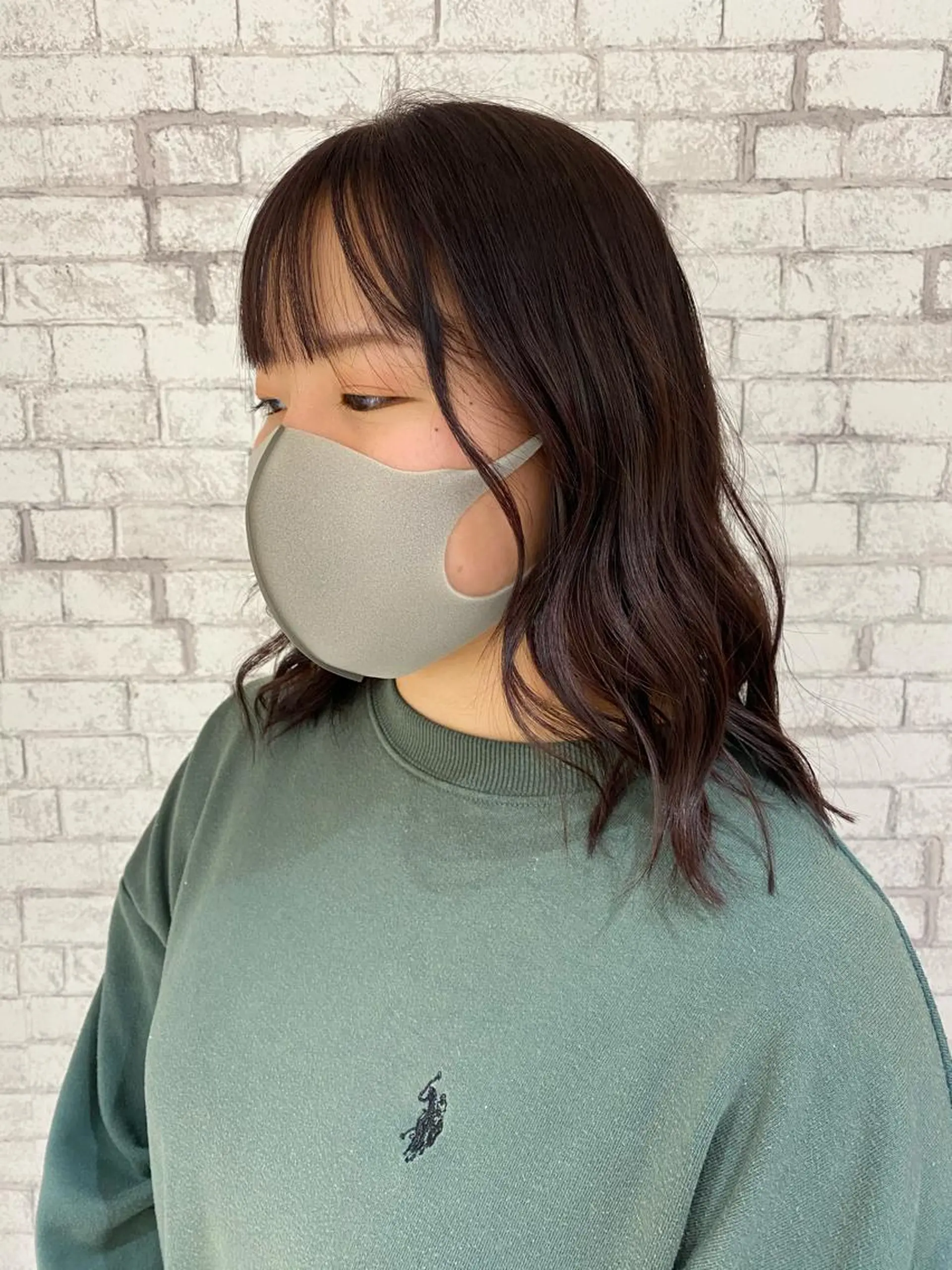 ミディアム カラー ヘアアレンジ ブリーチなし艶カラー 東家のヘアスタイル