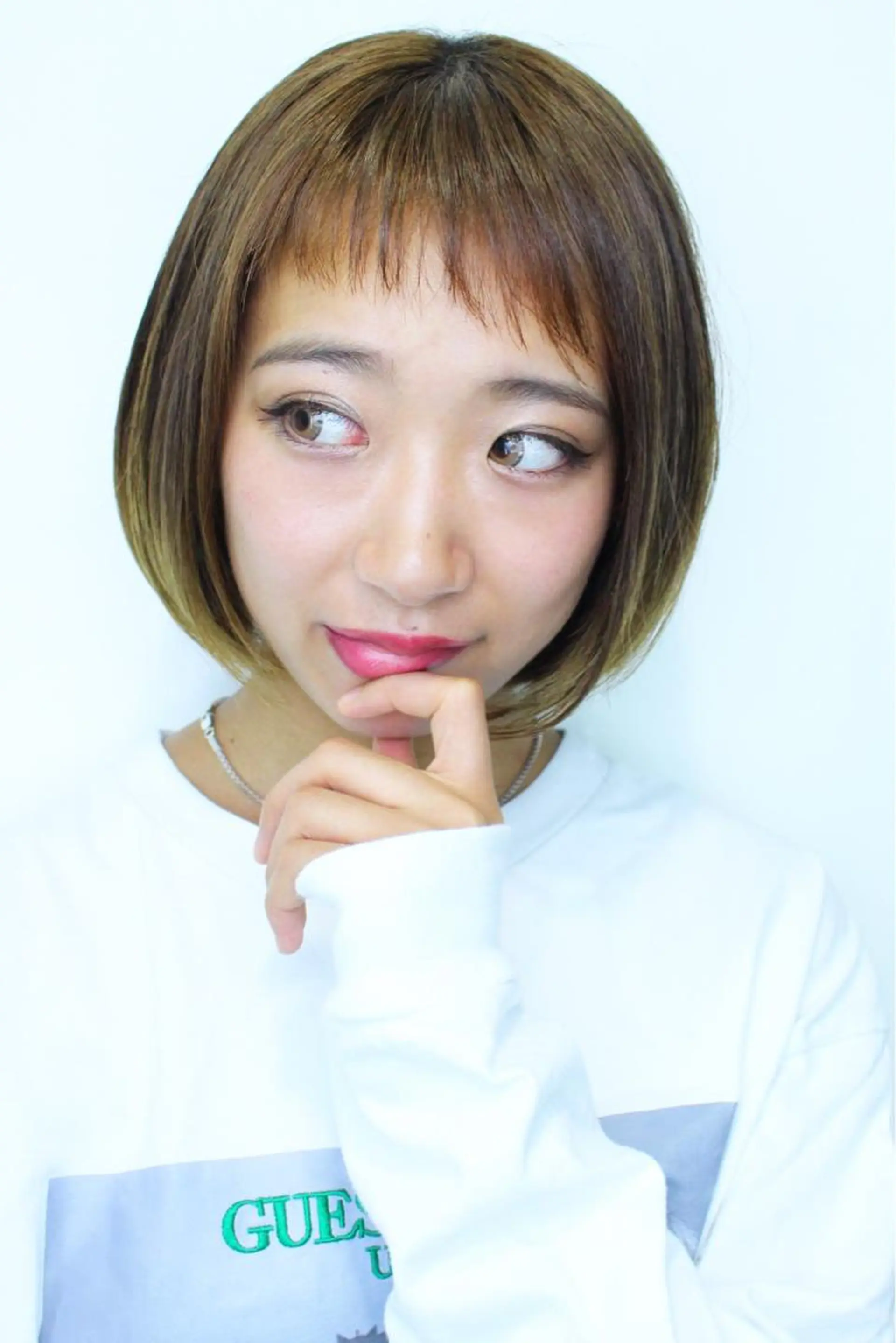 ミディアム カラー ショートボブ ボブ 似合わせカット オン眉 ⭐️バッサリカット モデル募集⭐️佐野のヘアスタイル