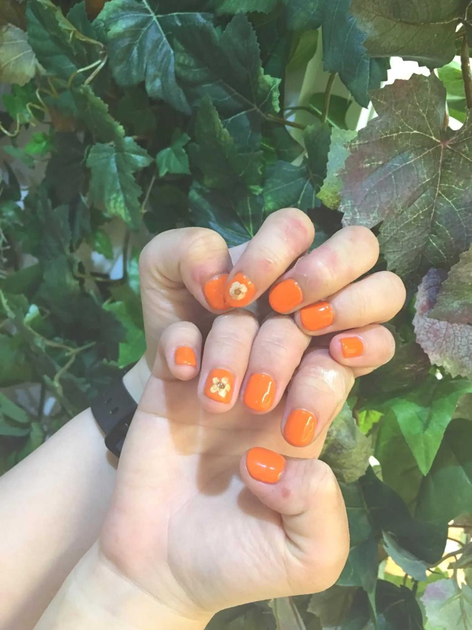 ネイル オレンジ ショートネイル JurerEye☆ Marikoのネイルデザイン