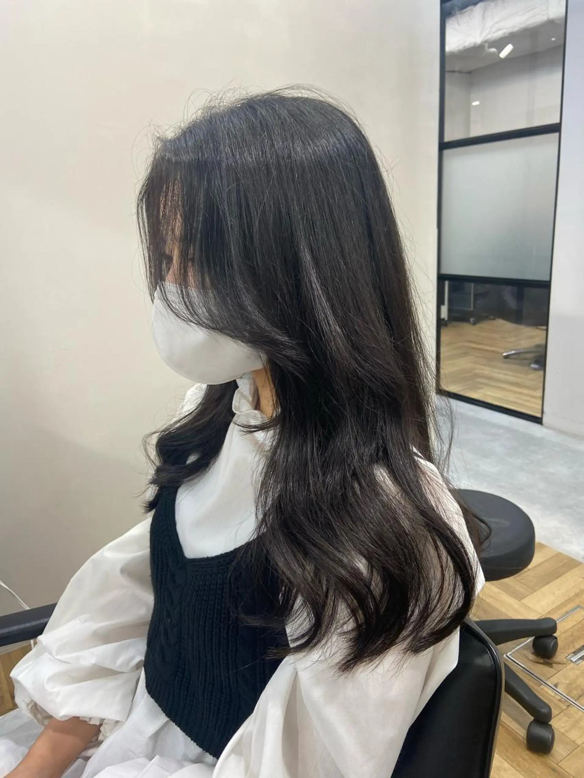 ロング カット 韓国風✨髪質改善✨ 縮毛矯正✨松浦知奈美のヘアスタイル