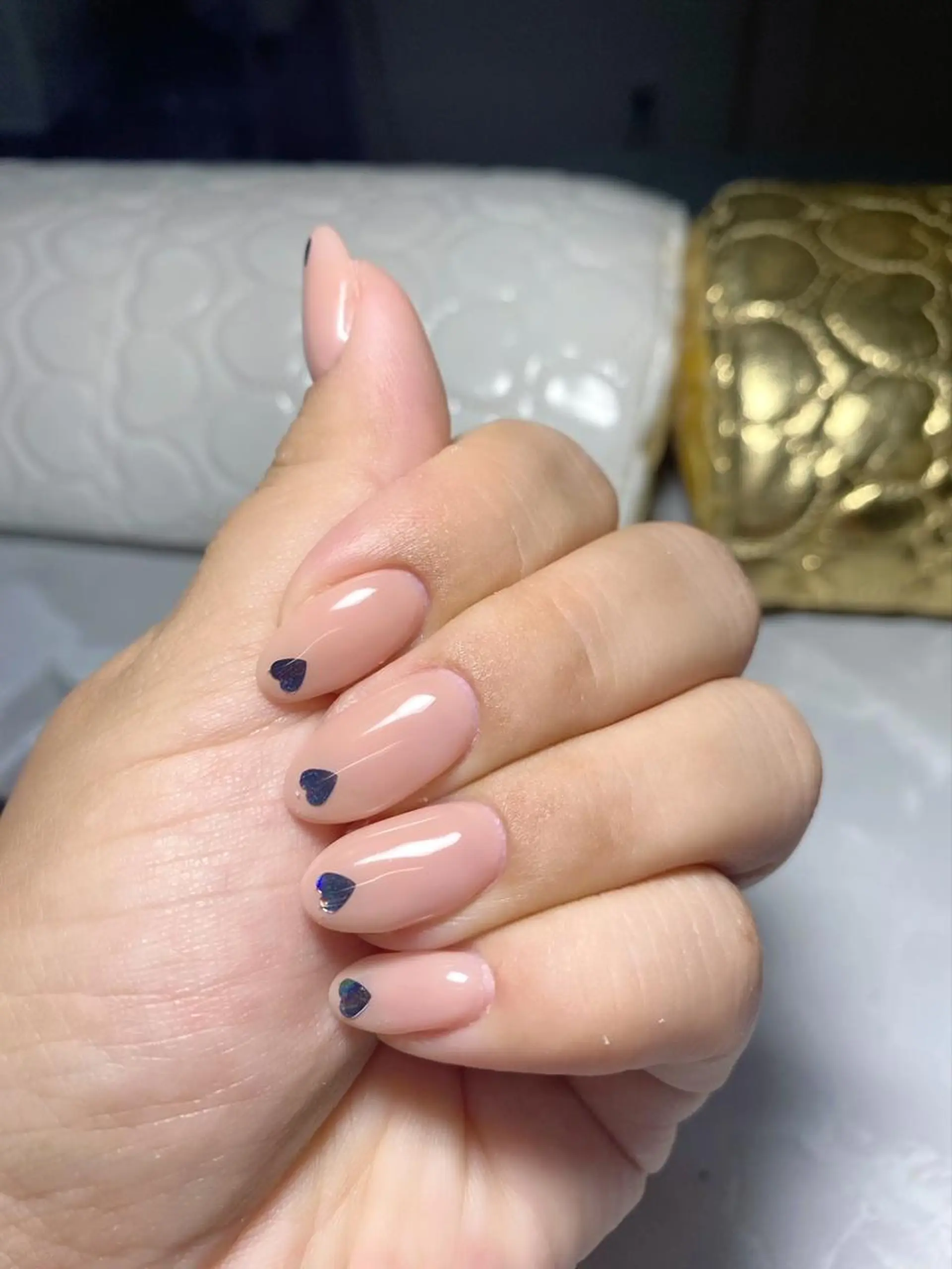 ネイル ハート ワンカラーネイル nail en💅 キッズスペース有のネイルデザイン