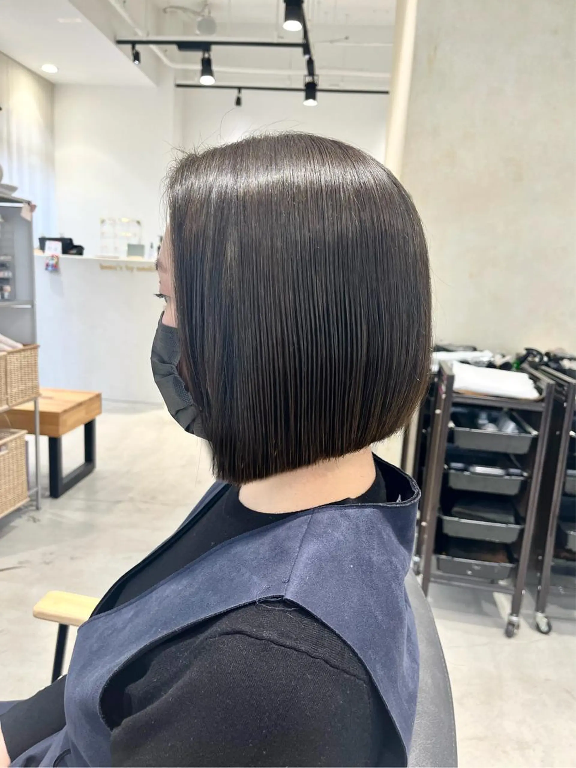 ショート ボブ 酸性ストレート カット 縮毛矯正 トリートメント ボブ/美髪矯正 /佐藤　奈巳のヘアスタイル