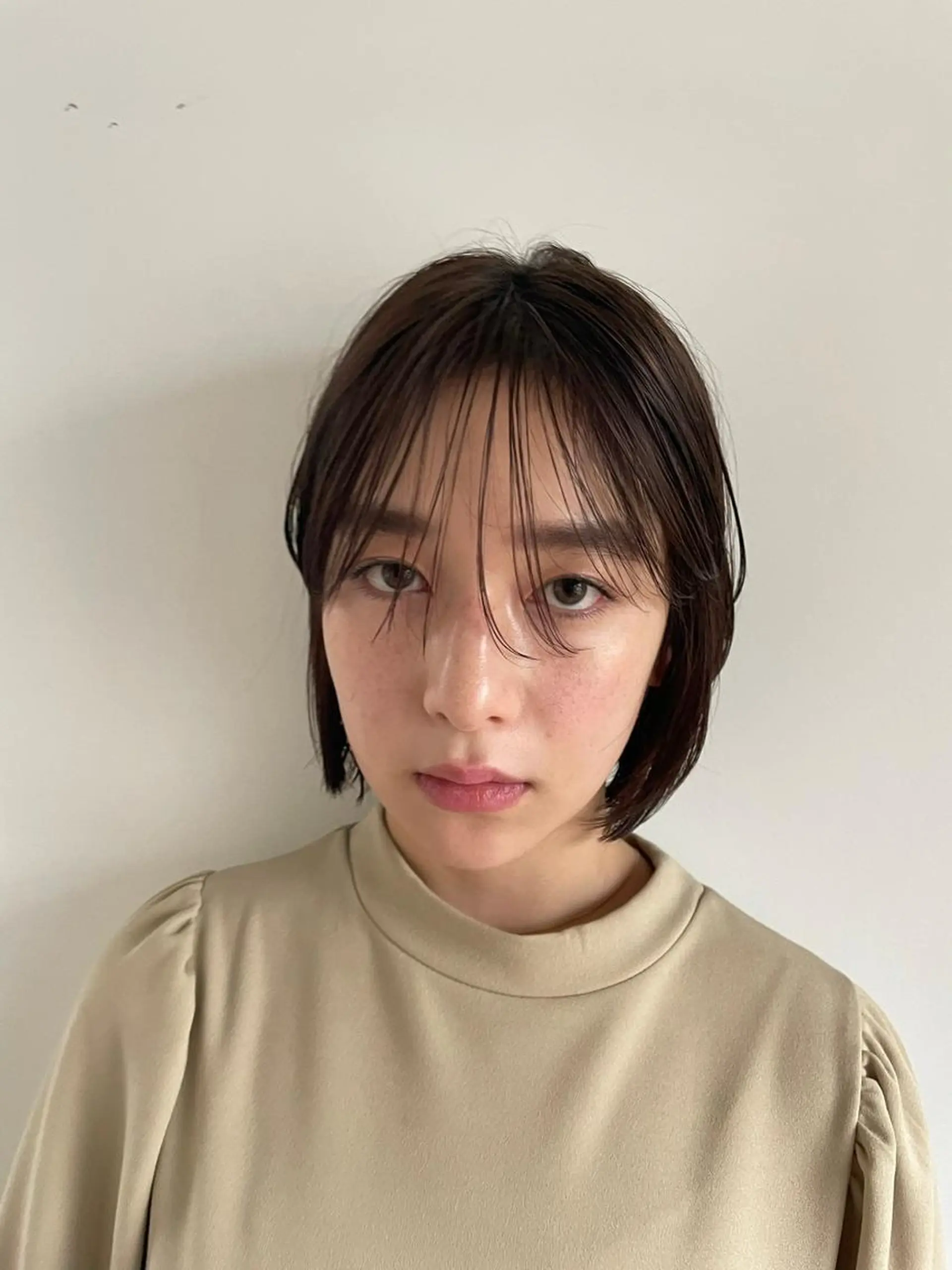 ミディアム カラー パーマ ショートボブ アディクシーカラー ブリーチ ブロンド ブルーカラー カット ヘアカラー トリートメント CEINE＋ officialのヘアスタイル