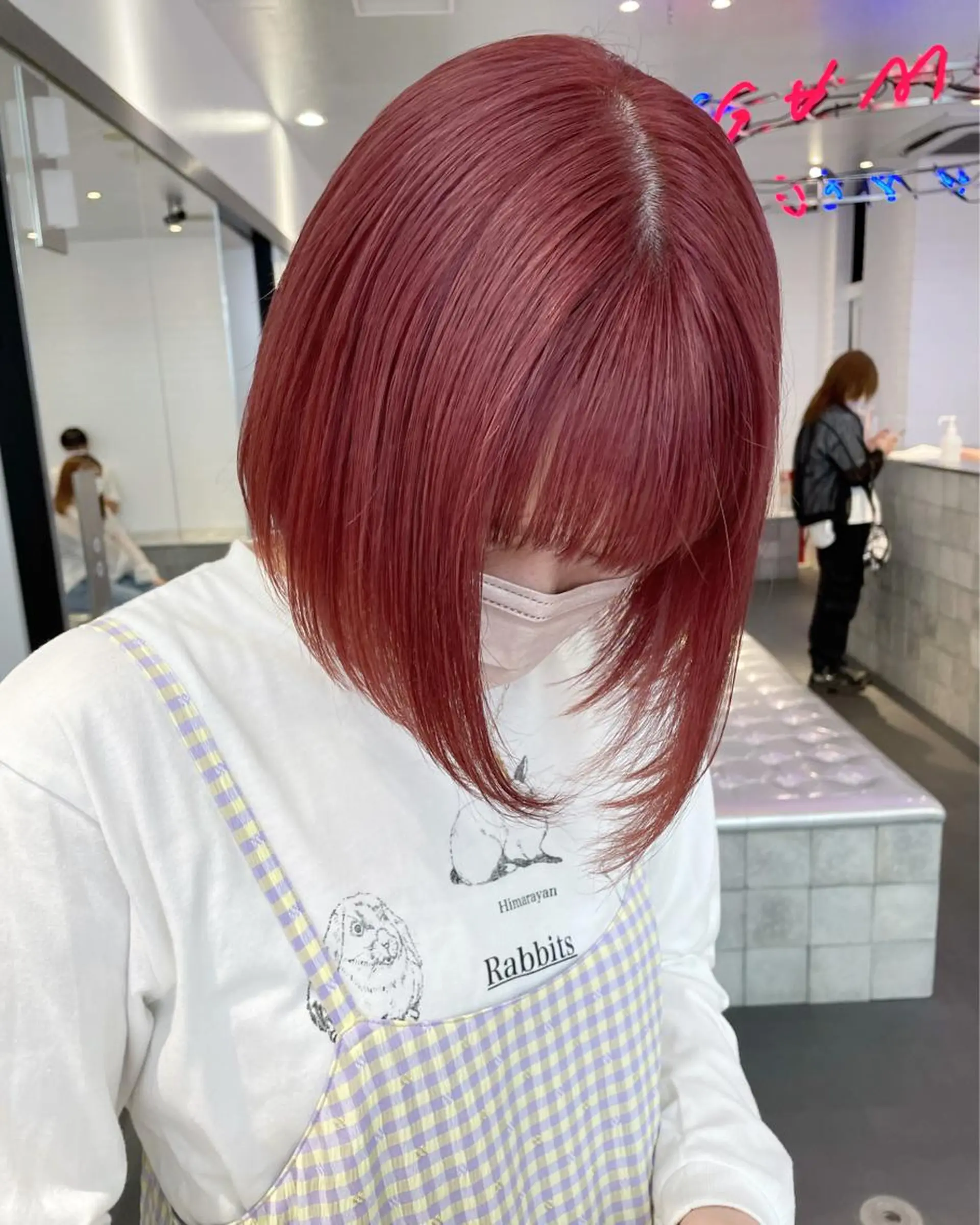 ミディアム カラー ヘアアレンジ ピンクカラー ヘアカラー トリートメント ボブ×柔らかいカラー 🌷misaki𓍼のヘアスタイル