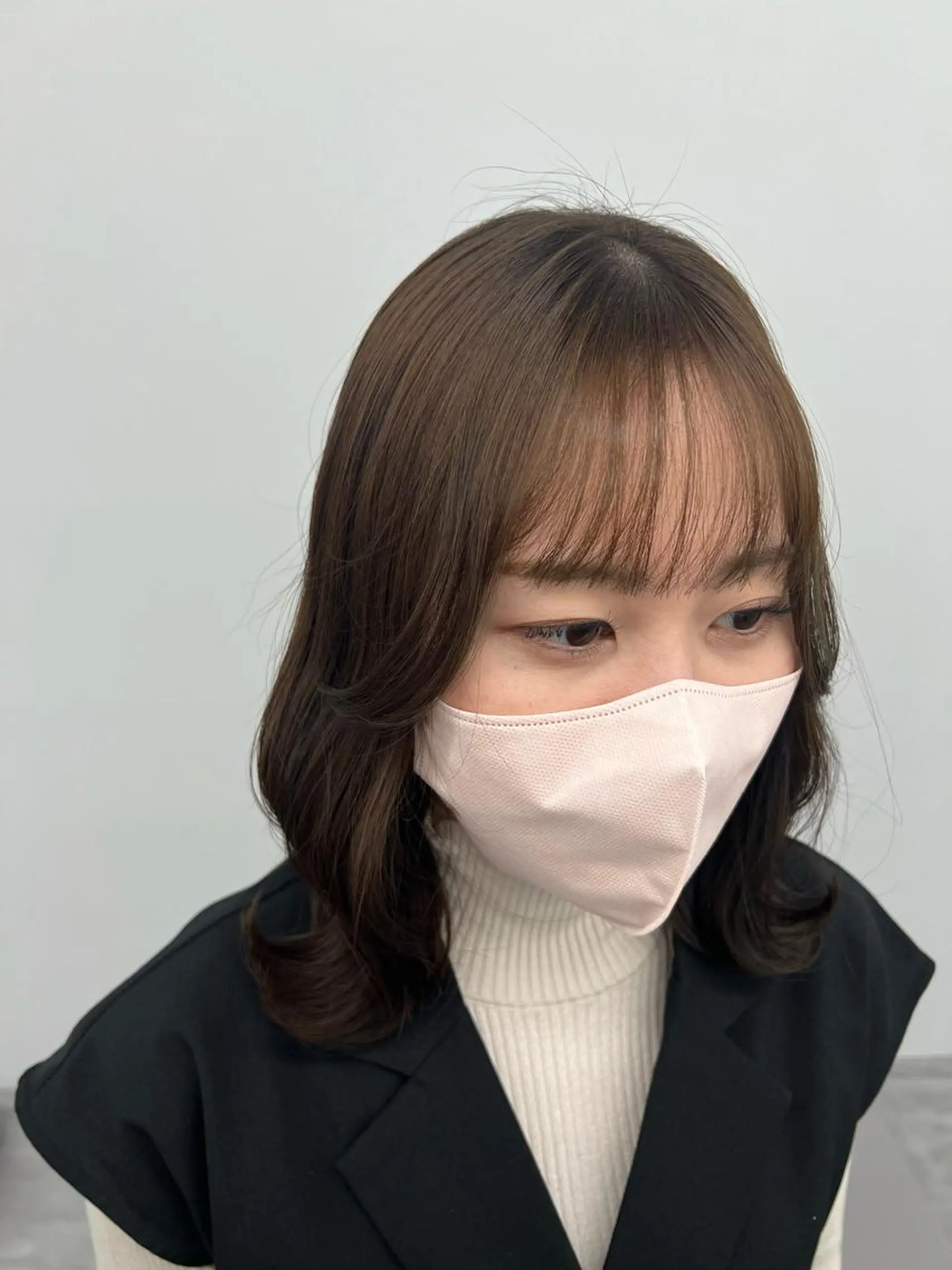 ミディアム カラー 韓国風ヘア カット 縮毛矯正 トリートメント MYRTLE Mifūのヘアスタイル