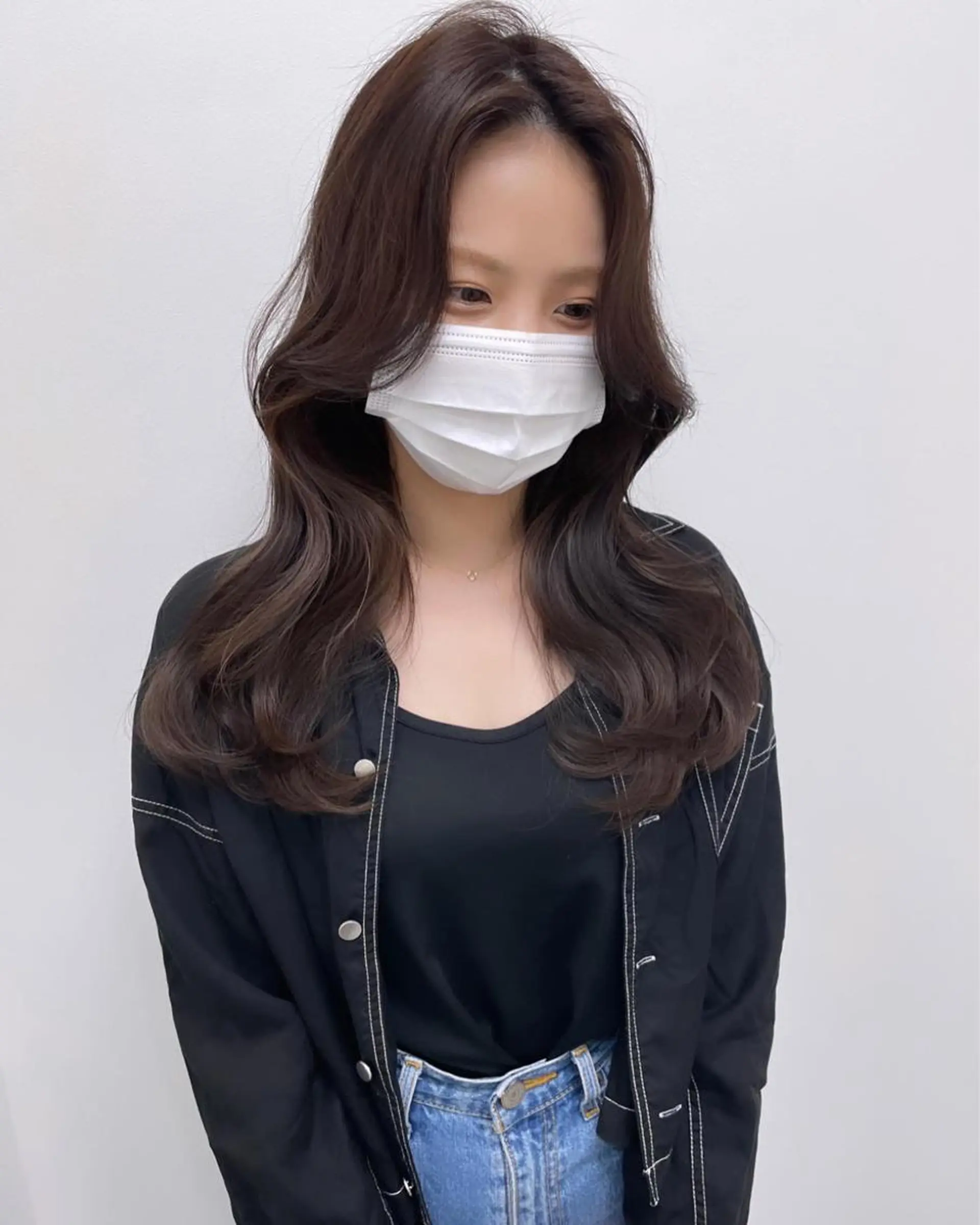 ロング ヨシンモリ rina／ベージュ ワンホン/韓国ヘアのヘアスタイル