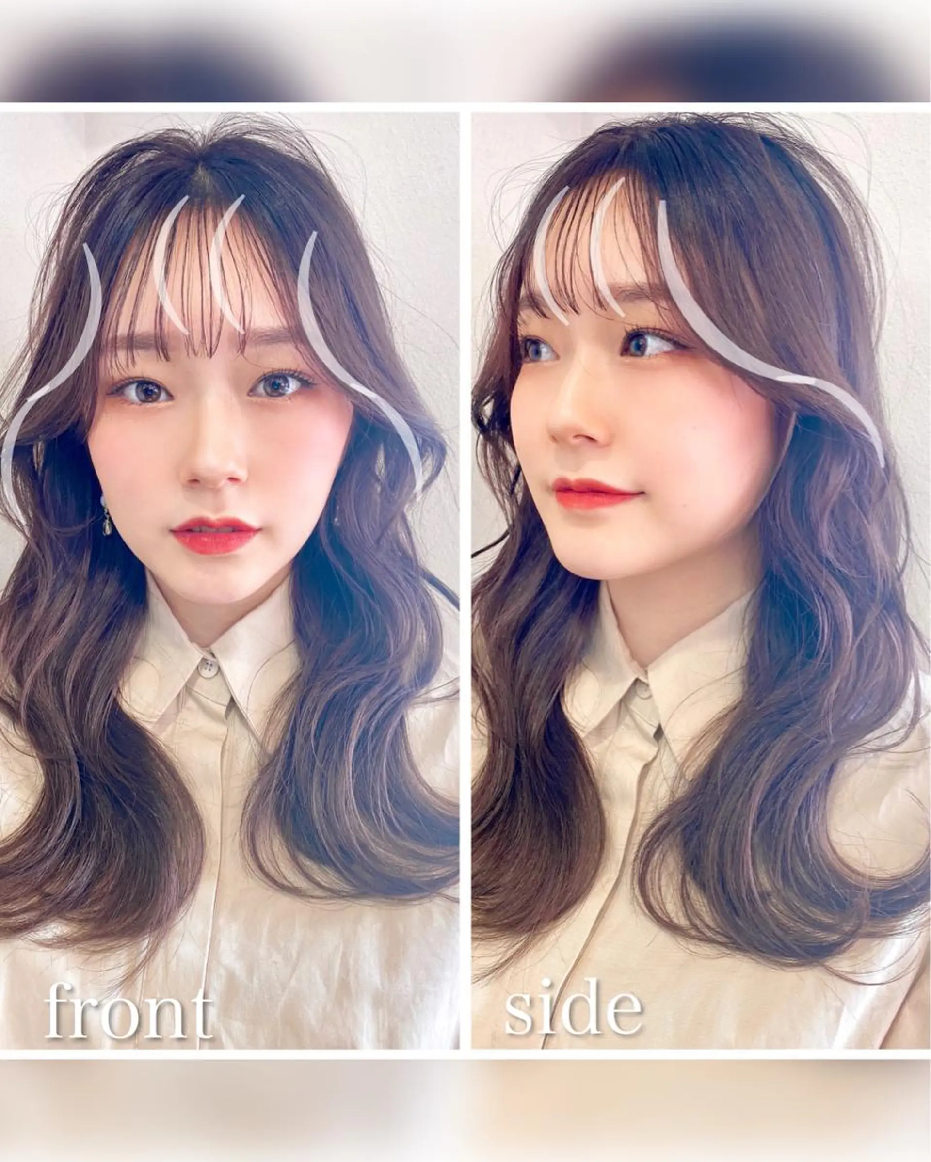 セミロング カット ヘアカラー トリートメント レイヤー/顔周り 田山　穂波のヘアスタイル