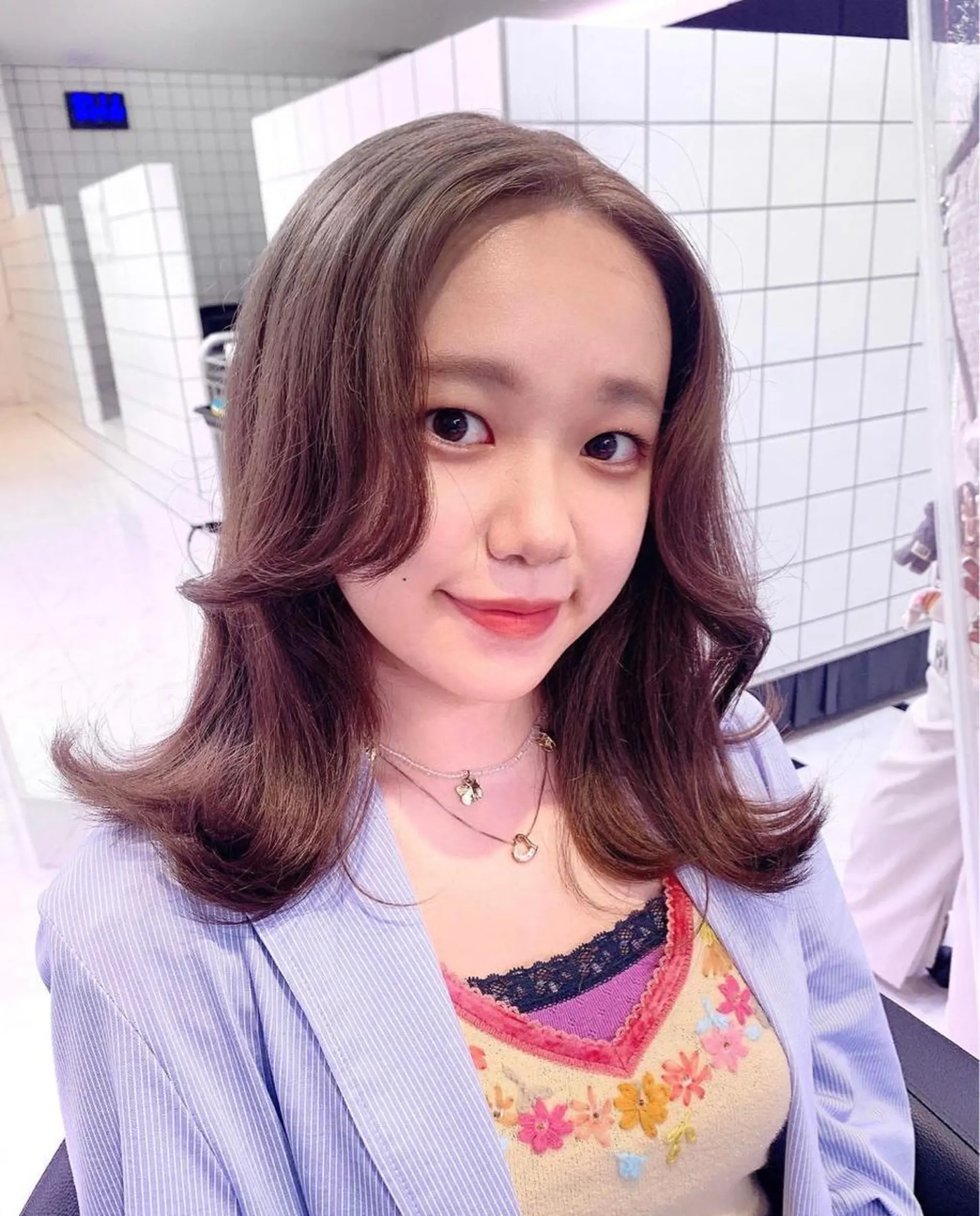 カラー RIKO👼🏻💓 韓国ガーリーのヘアスタイル