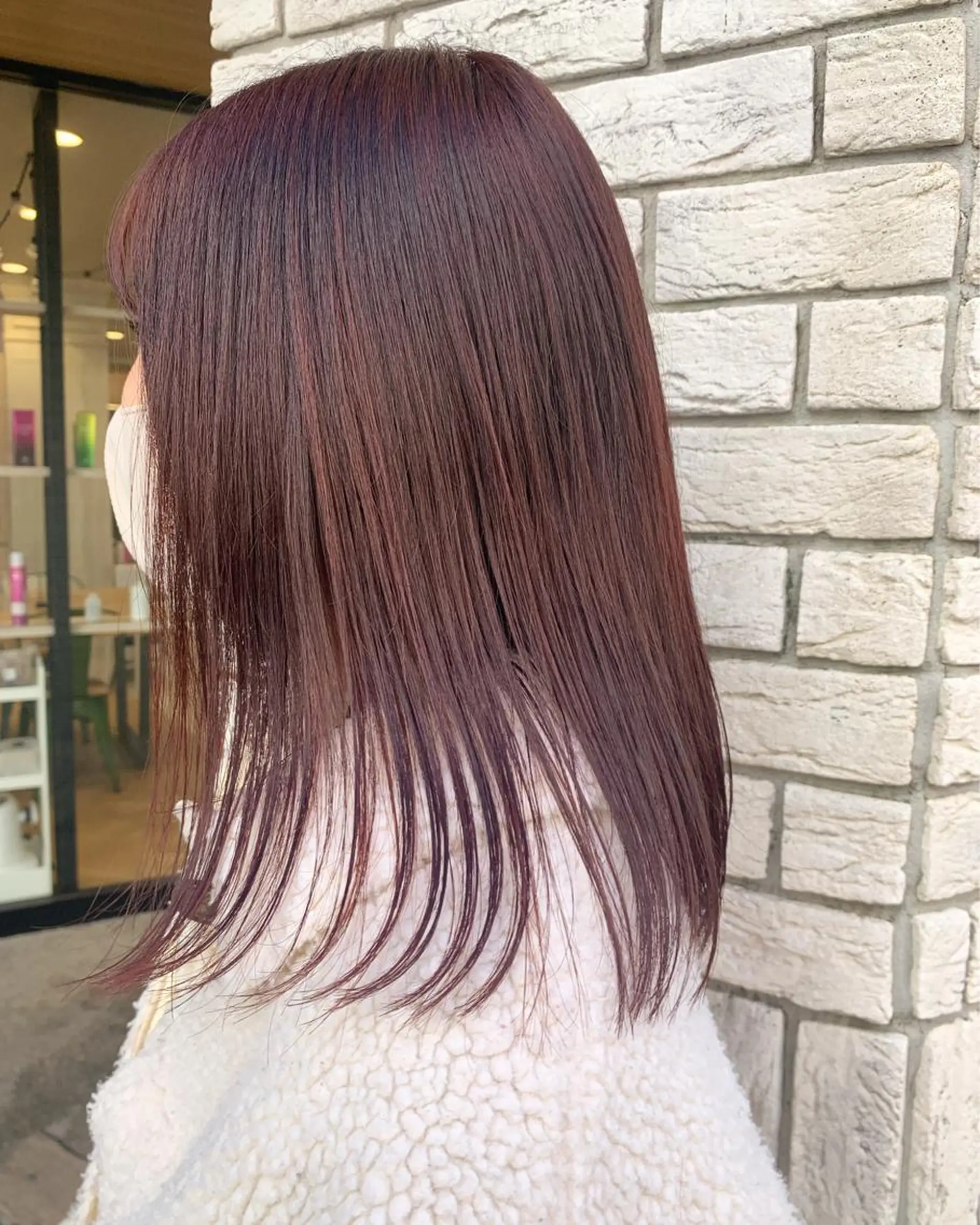 ミディアム カラー ブリーチ ブリーチなしカラー ピンクカラー フェザー/ニュアンス パーマ/ryutoのヘアスタイル