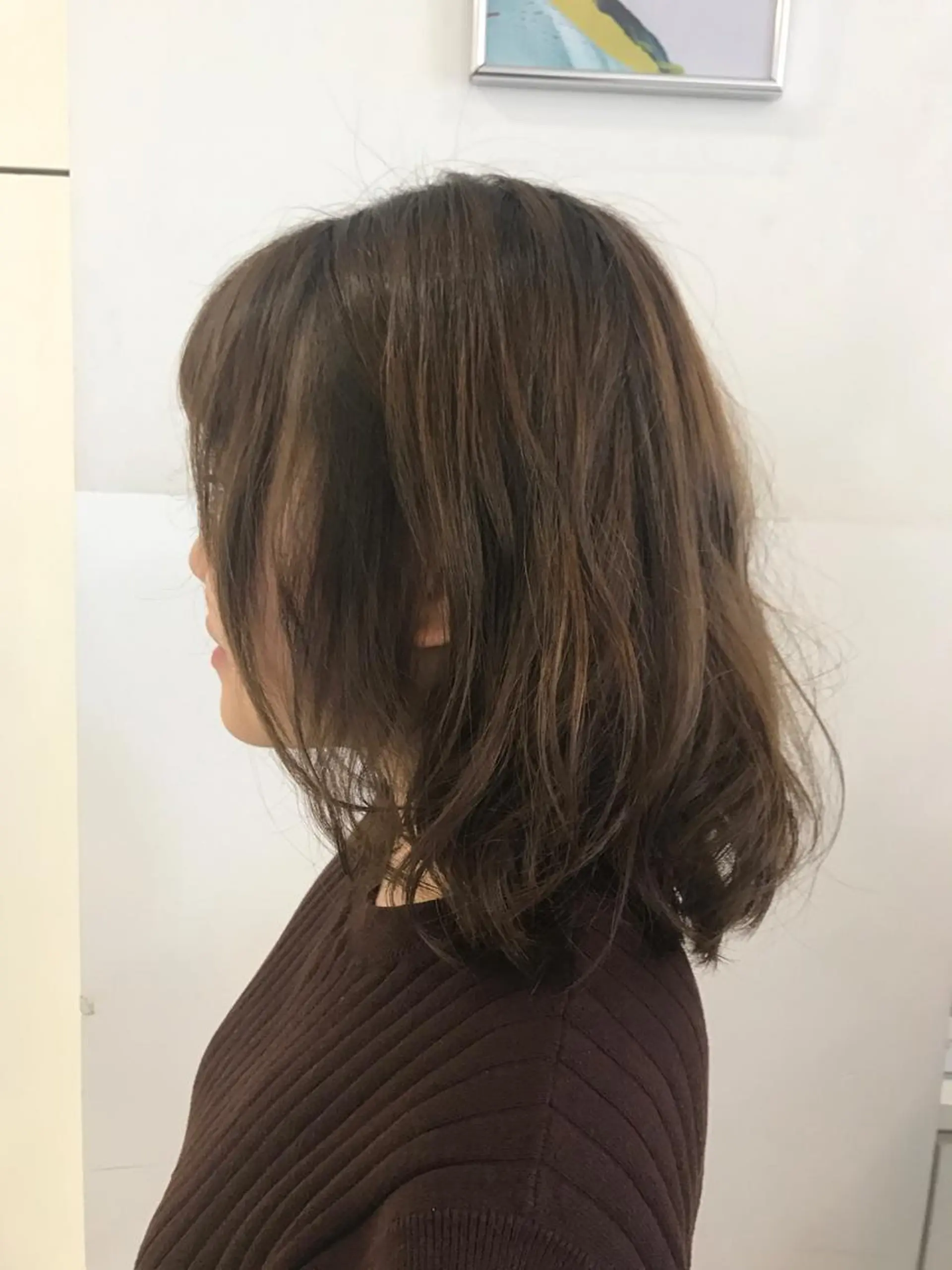ミディアム パーマ 大石 さやかのヘアスタイル
