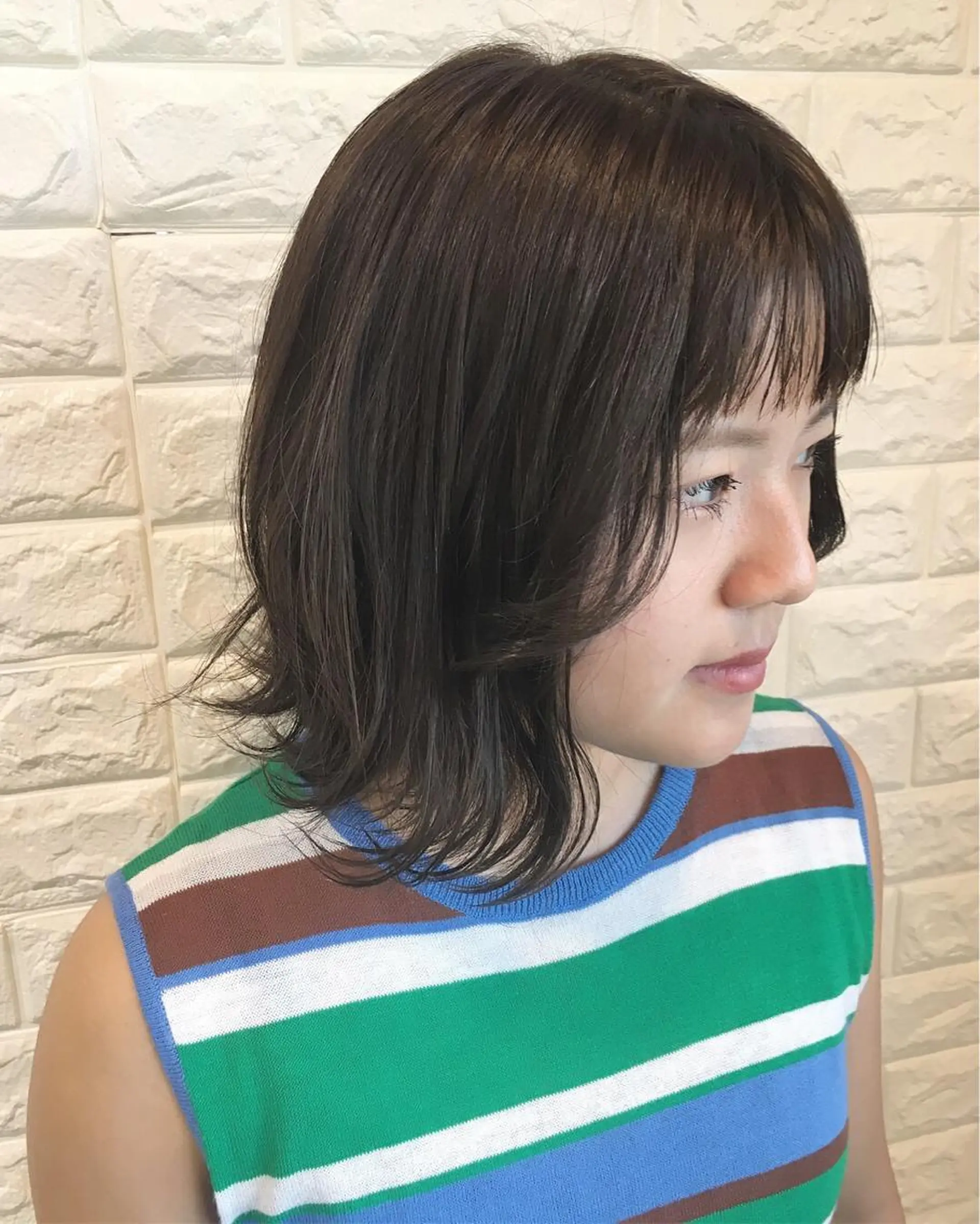 ミディアム カラー ヘアアレンジ 透明感カラー 🌿‬ ܸAir 透明感🌱西村知佳のヘアスタイル