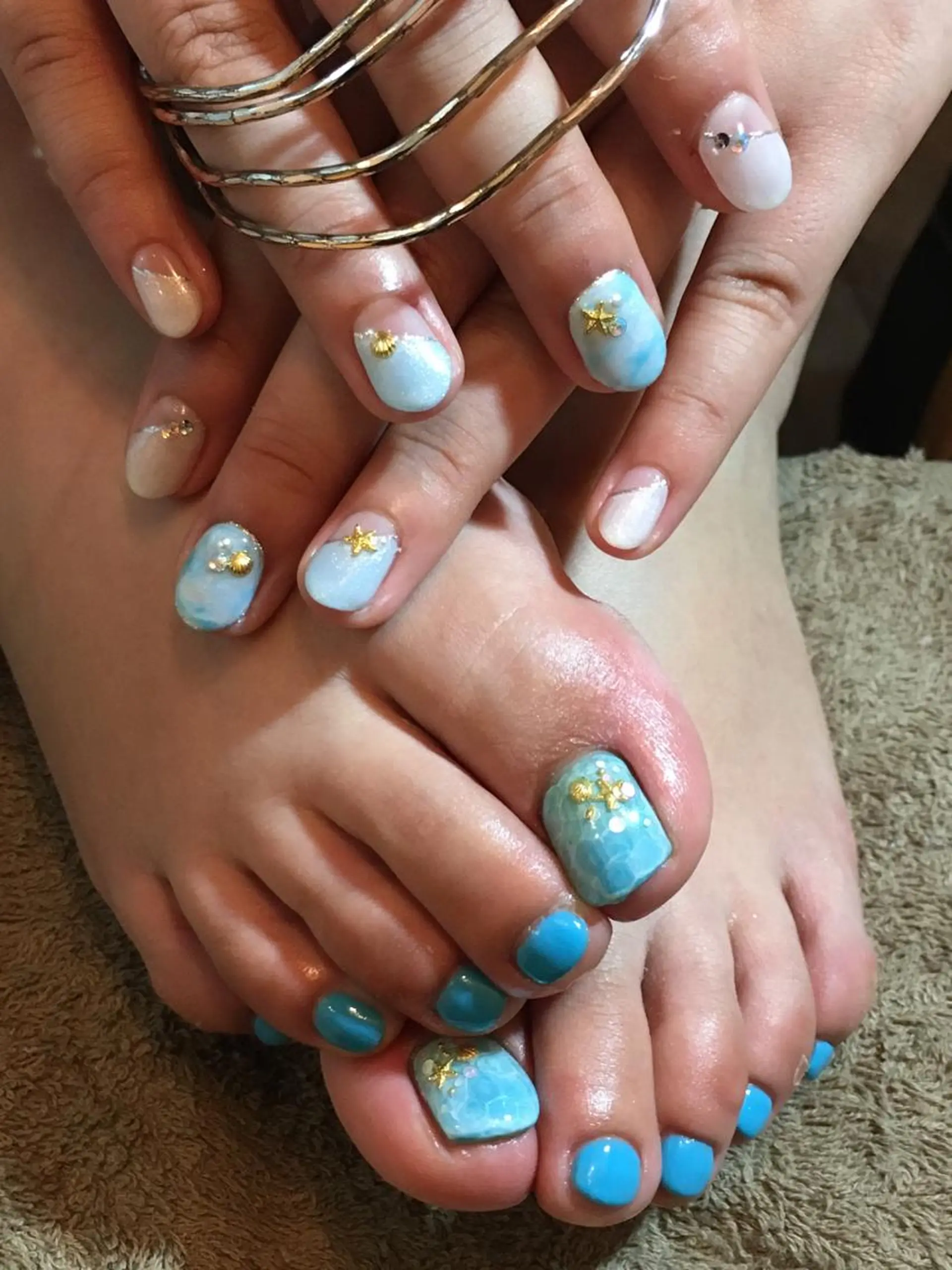 ネイル フットネイル おそろいネイル 古川 里美のネイルデザイン