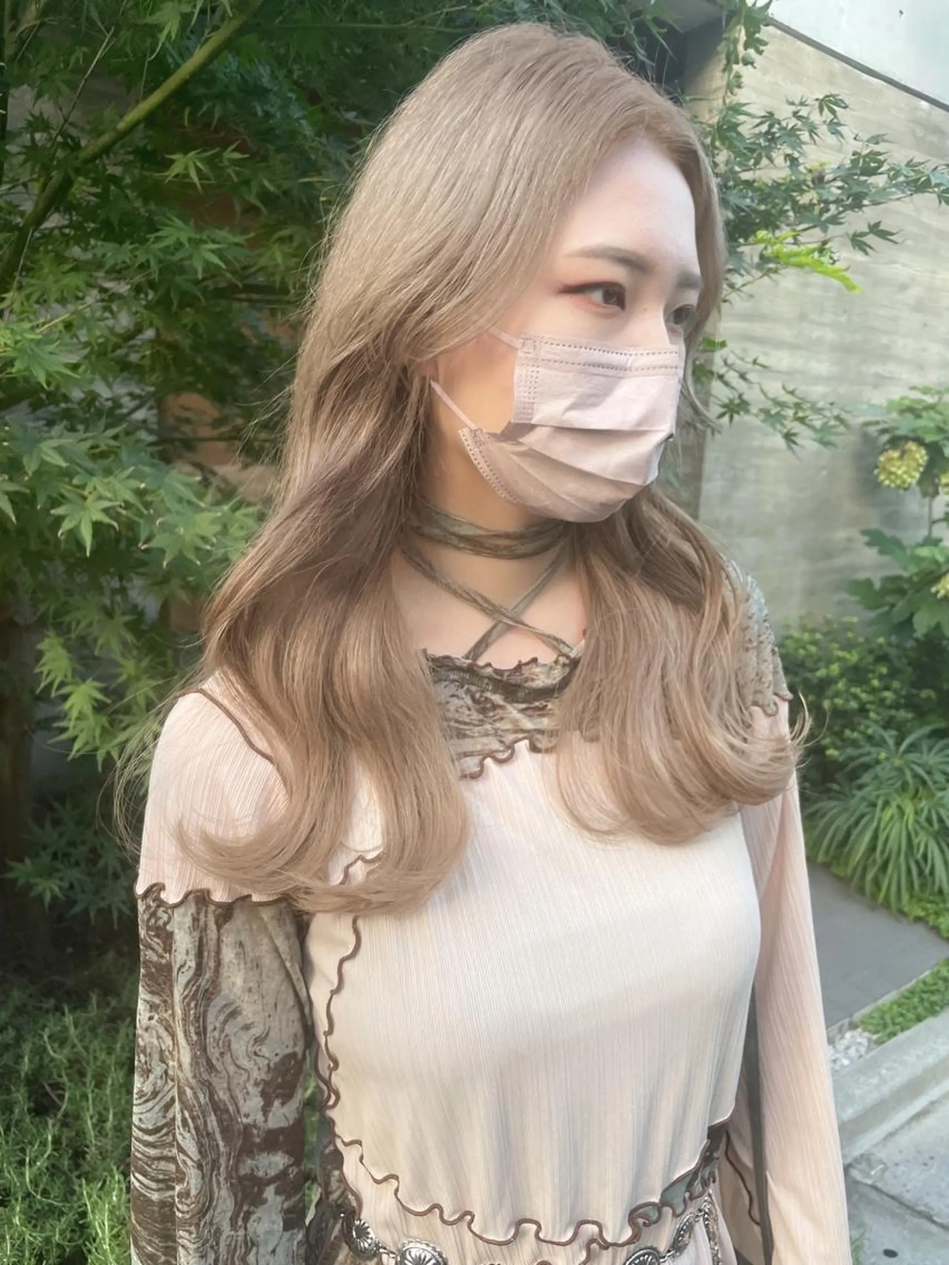 ロング カラー 顔周りカット 【オノザワリョウ】のヘアスタイル