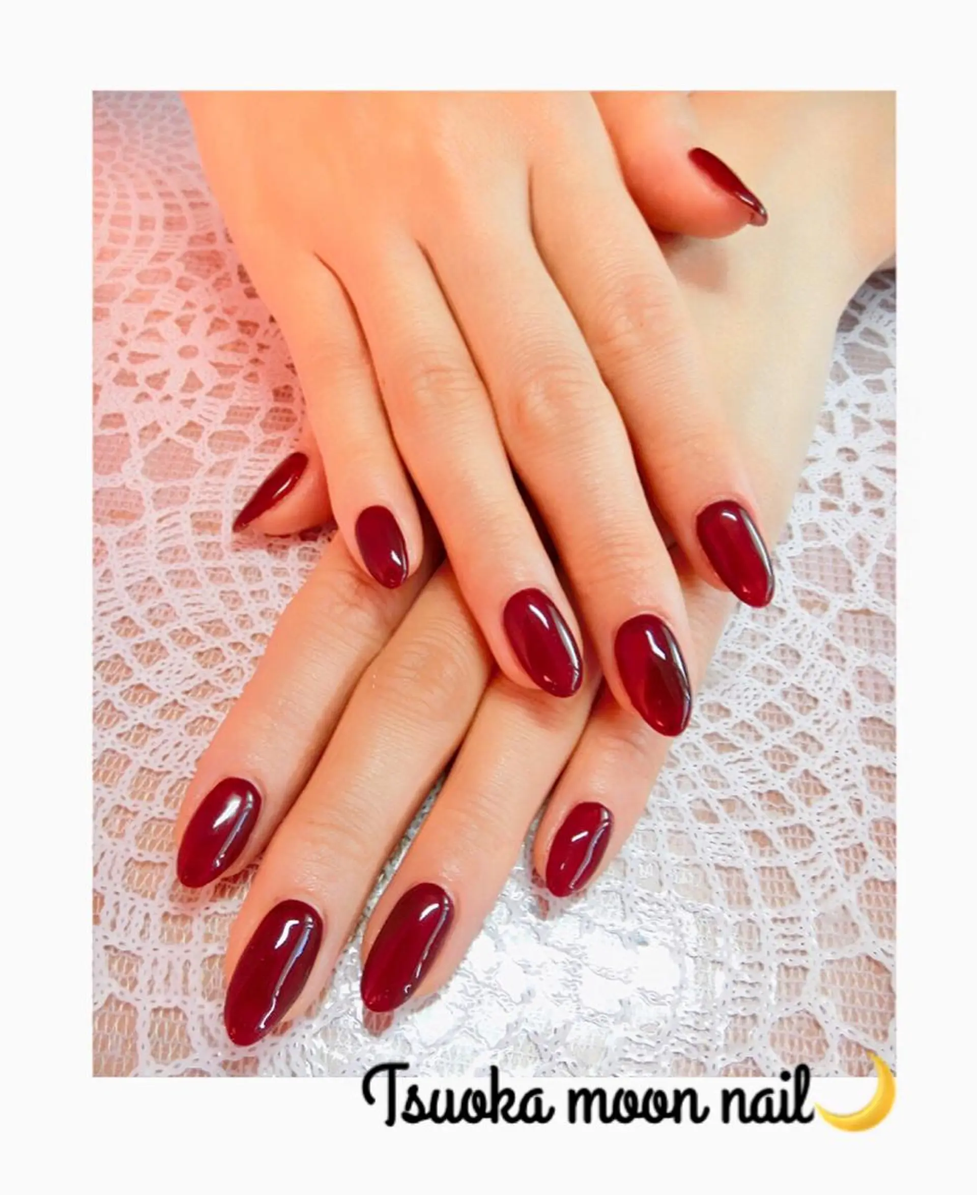 ロング ハンドネイル ハンドケア 🌙都岡 ムーンネイルのネイルデザイン