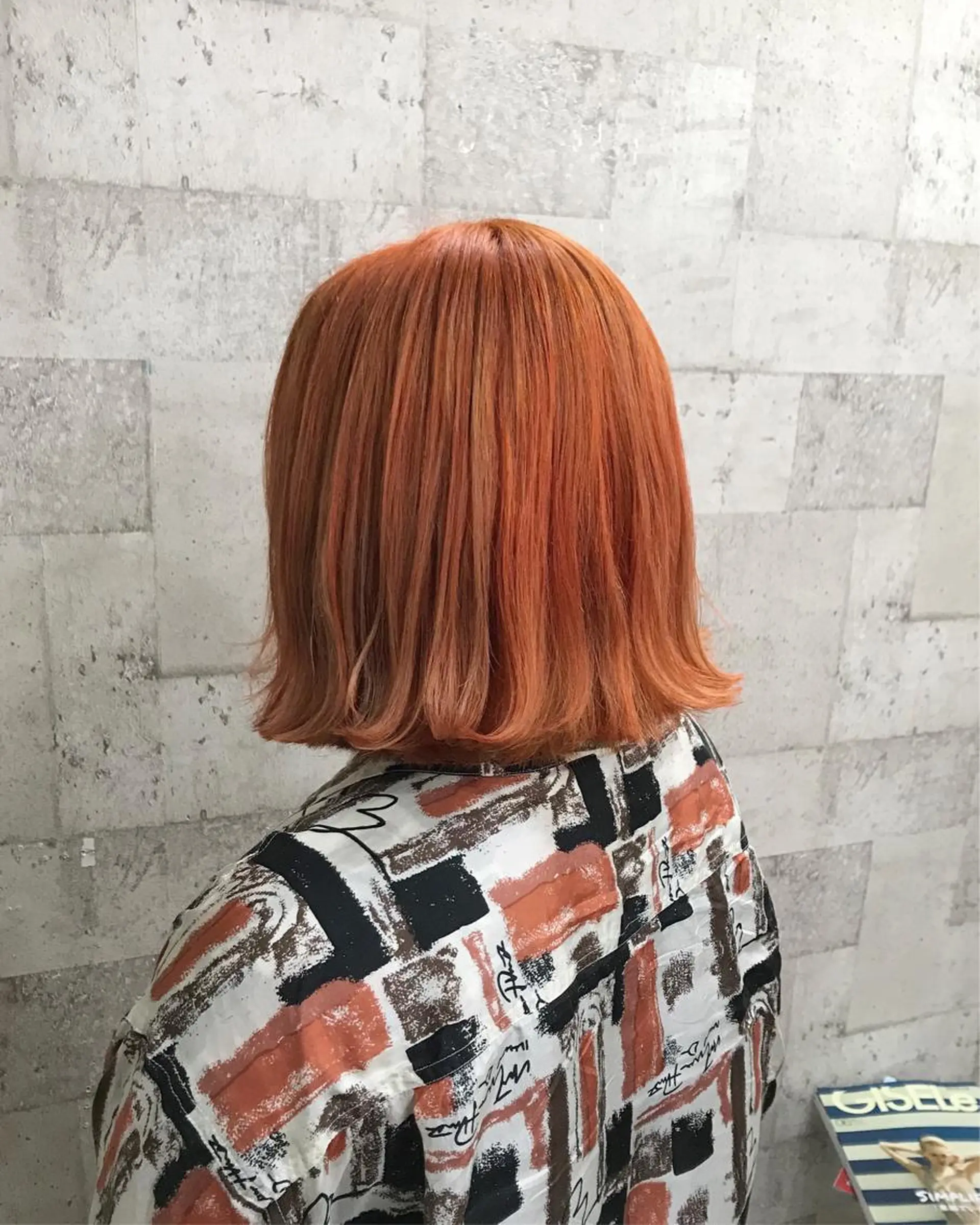 ショート カラー ブリーチ オレンジ インナーカラー/天神 ブリーチ/吉田のヘアスタイル