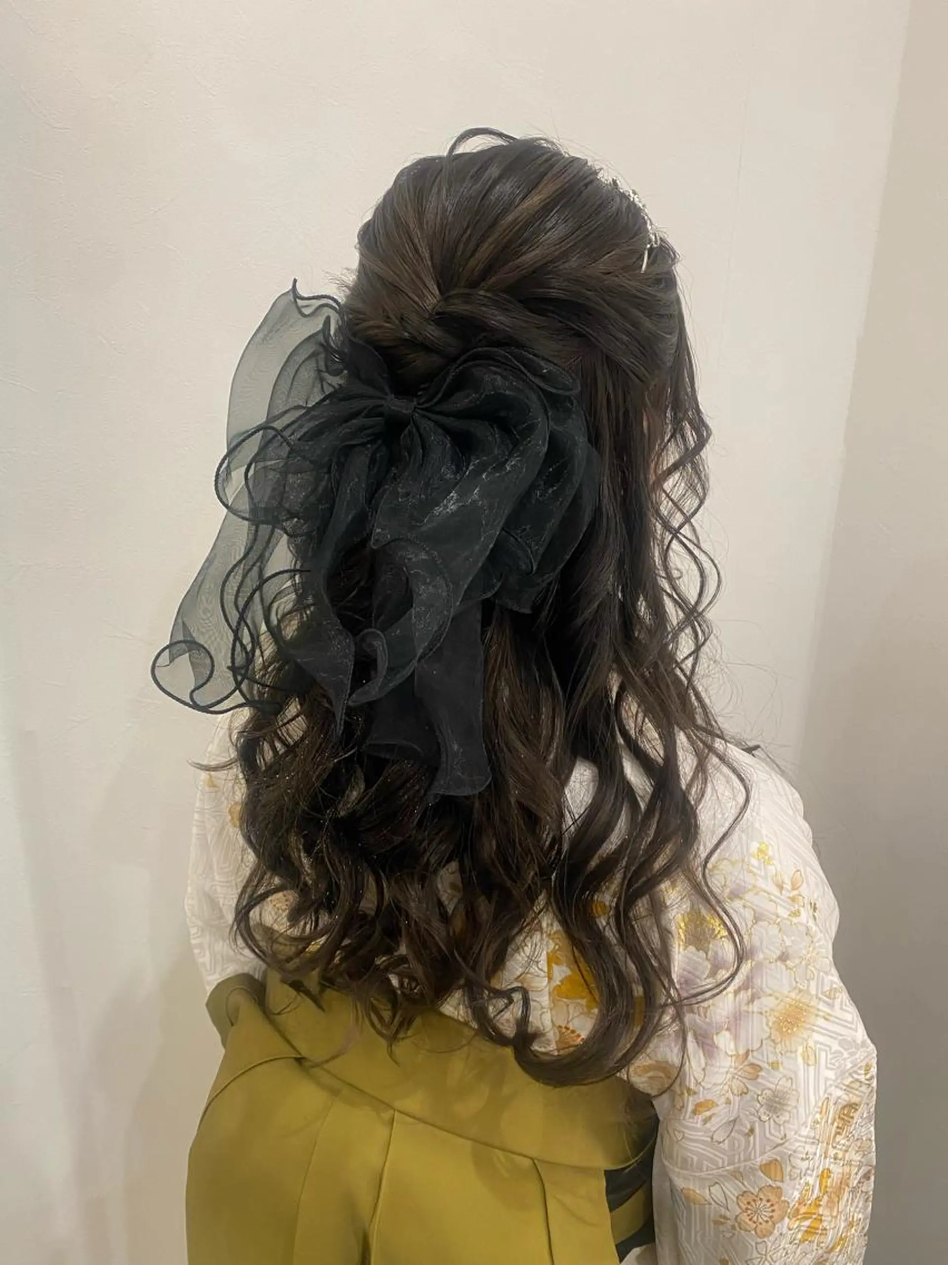 セミロング ヘアアレンジ ハーフアップ ヘアセット Mikazuki オーナーTeradaのマツエク・マツパデザイン