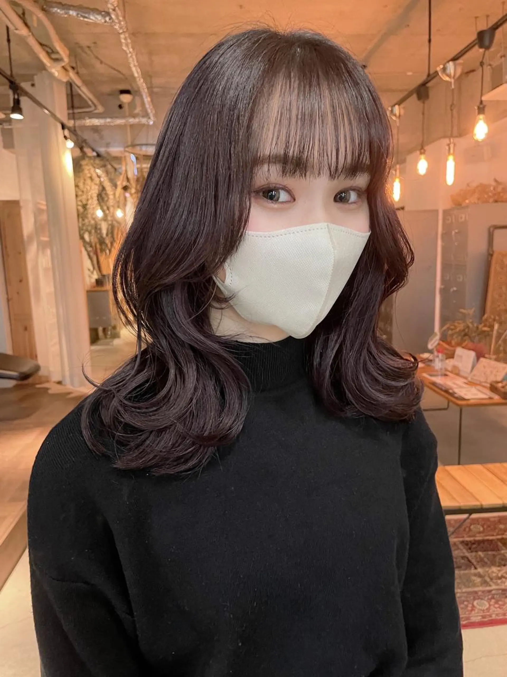 セミロング カラー 韓国ヘア/暖色カラー 新美多英のヘアスタイル