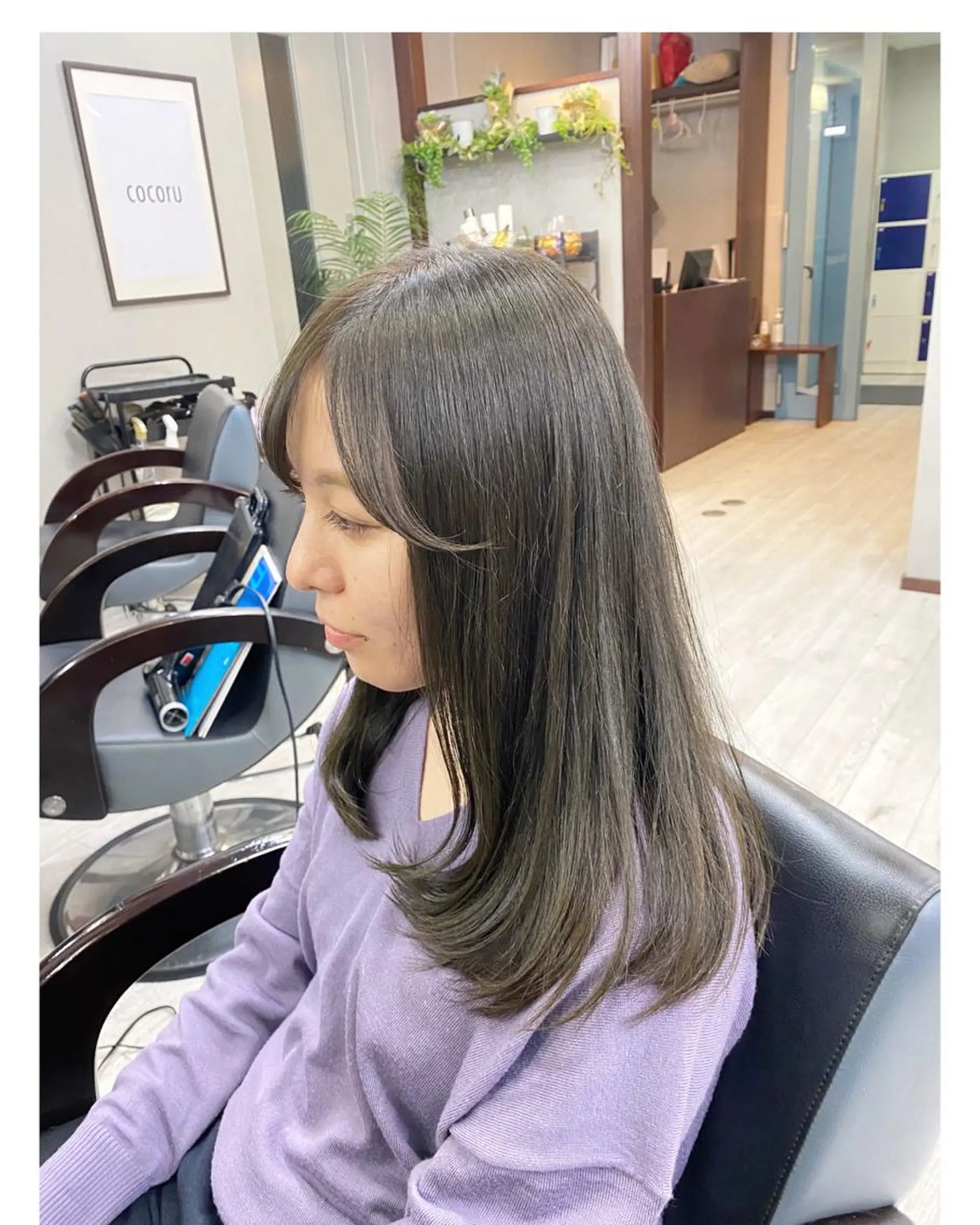 セミロング カラー グレージュ オリーブグレージュ オリーブグレー ヘアカラー トリートメント ＊横浜駅＊ 金子 誠也のヘアスタイル