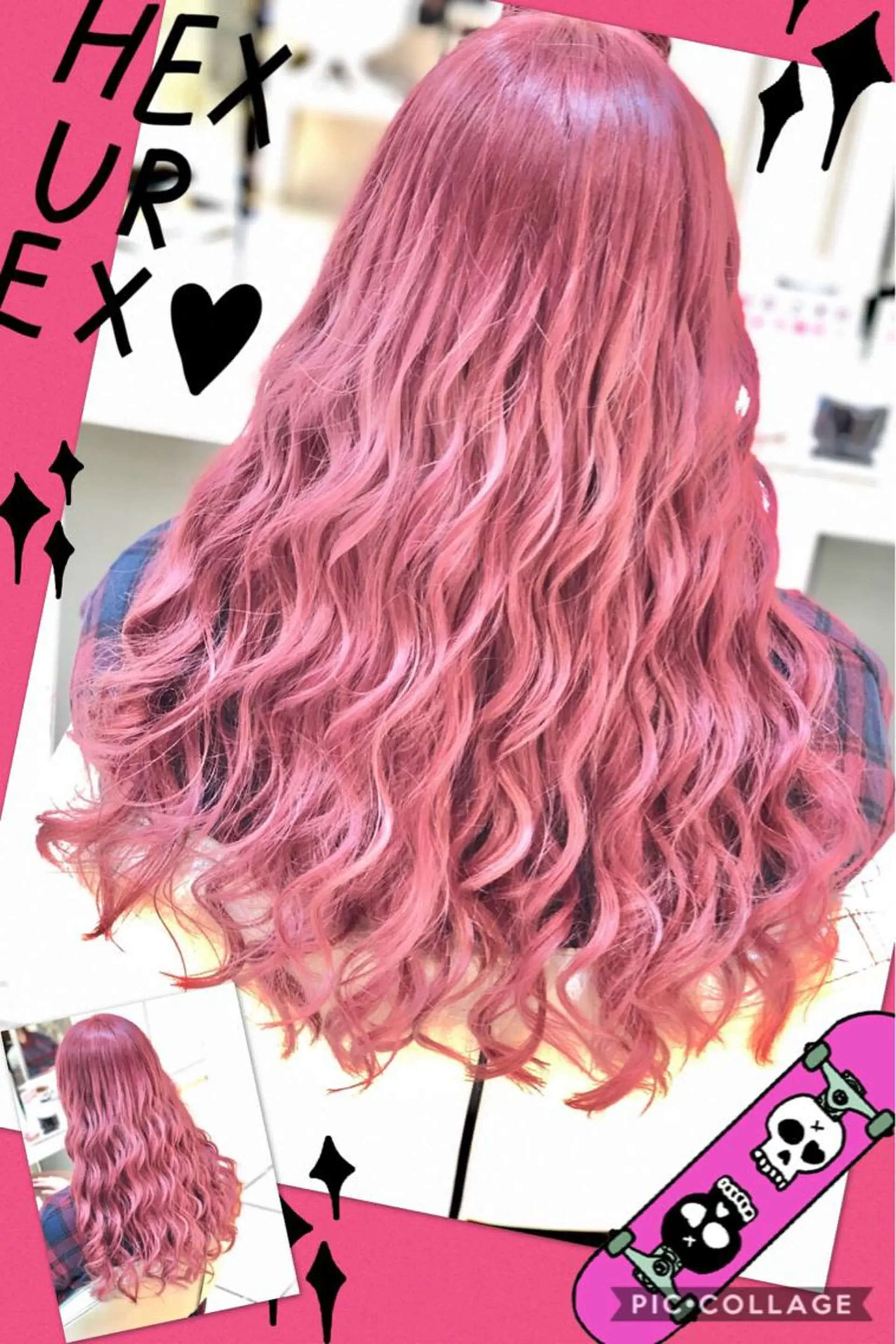 ロング カラー ブリーチ ケアブリーチ イルミナカラー ピンクカラー 永島 桜のヘアスタイル