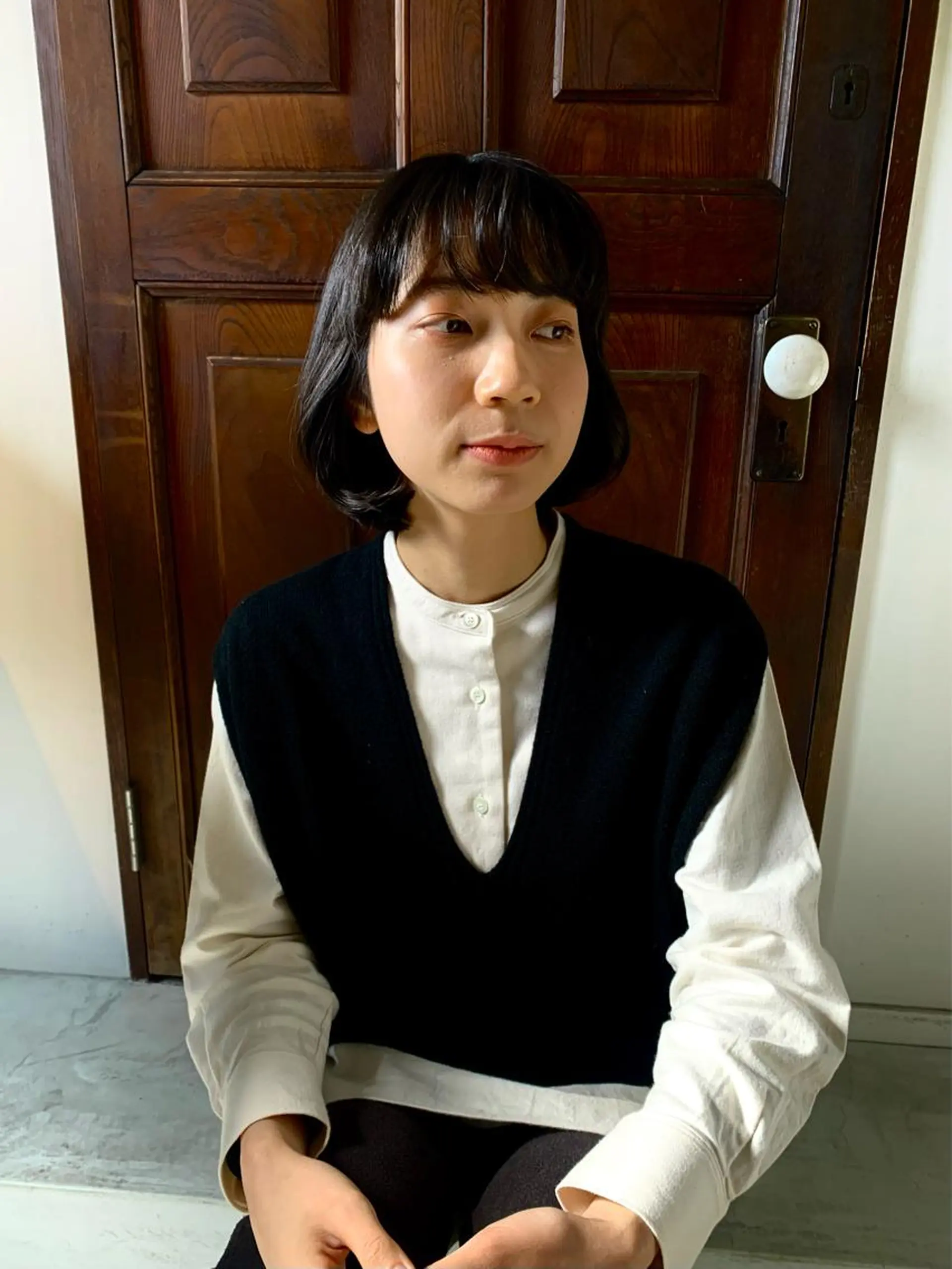 ミディアム カラー メンズ room3小出 奈央子のヘアスタイル