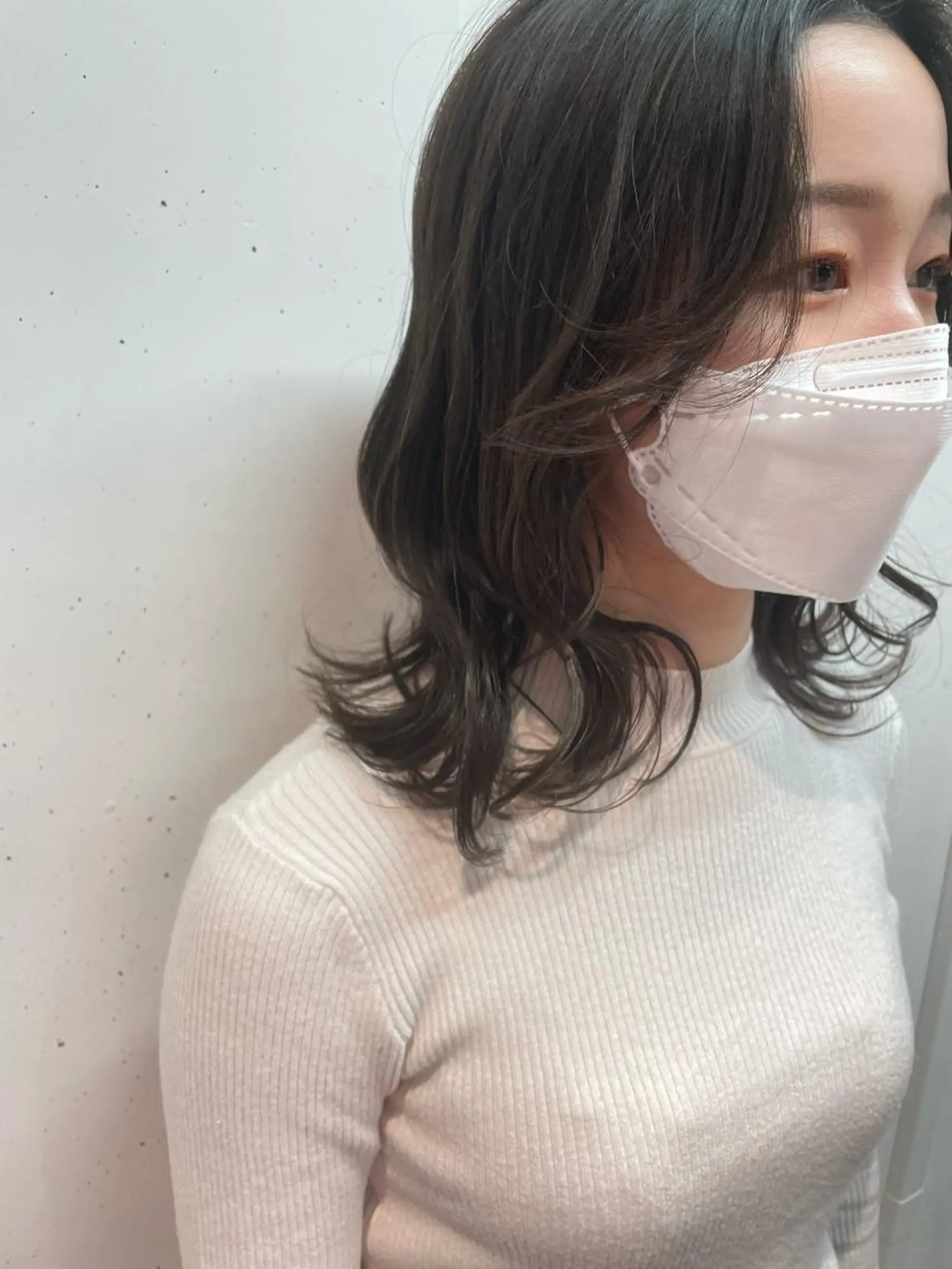 ミディアム 韓国風ヘア カット ヘアカラー 久保田 千尋のヘアスタイル