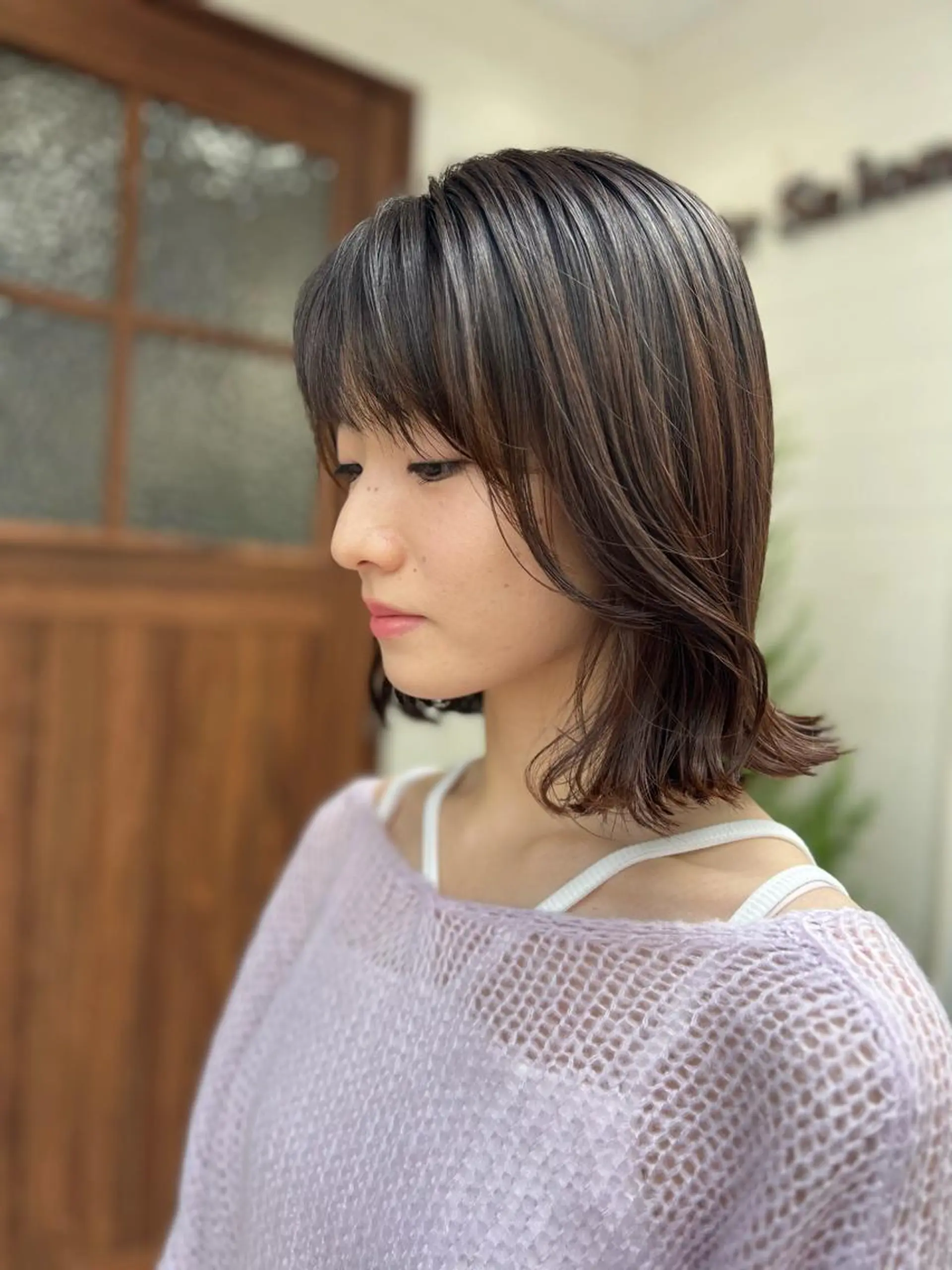 ミディアム カラー ボブ 🍇おぐら めぐみ🍇のヘアスタイル