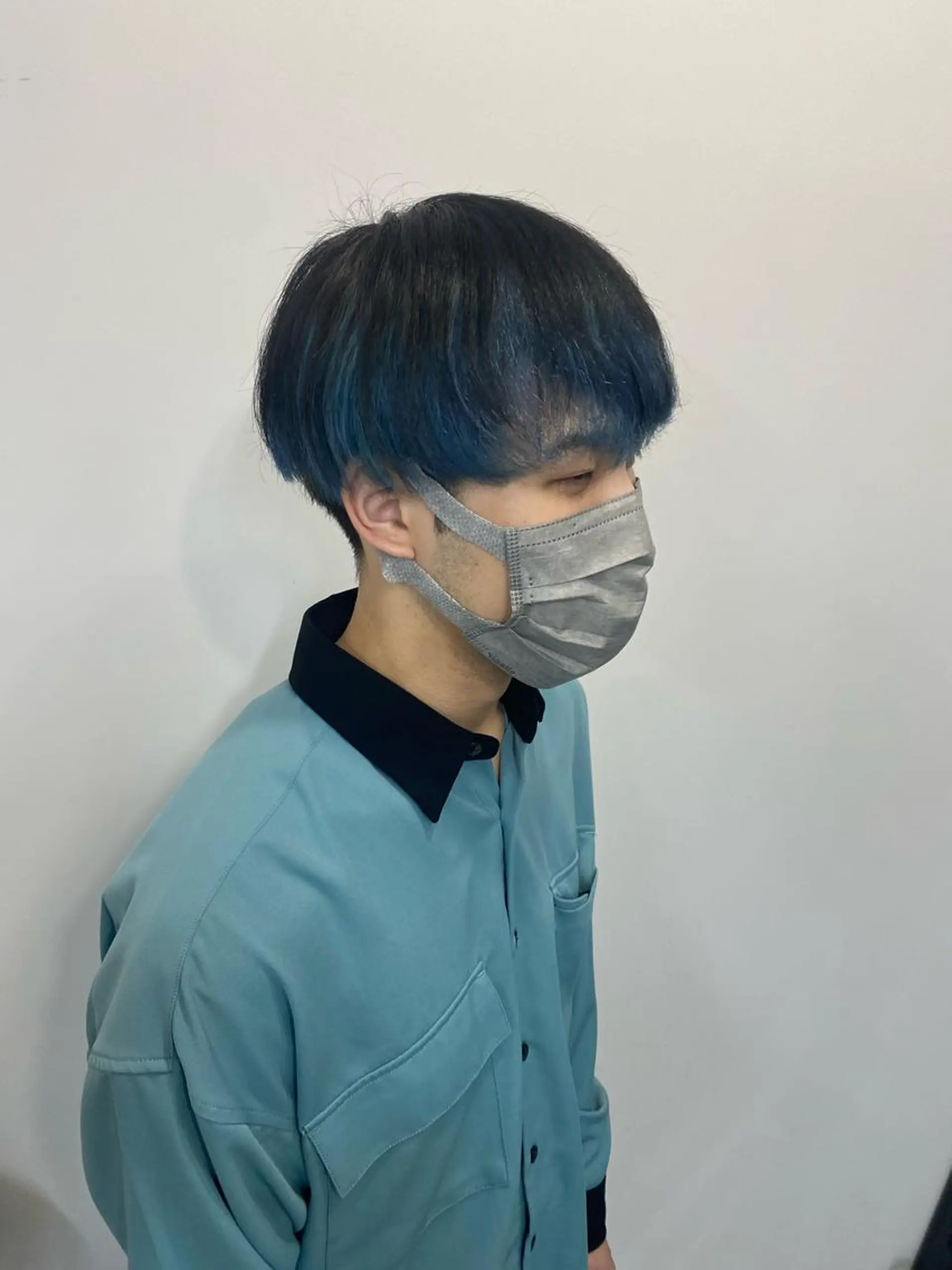 ショート カラー メンズ メンズブリーチ メンズハイトーン メンズウルフカット ブリーチ デザインカラー 梅田l大人韓国ヘア レイヤー×艶カラーのヘアスタイル