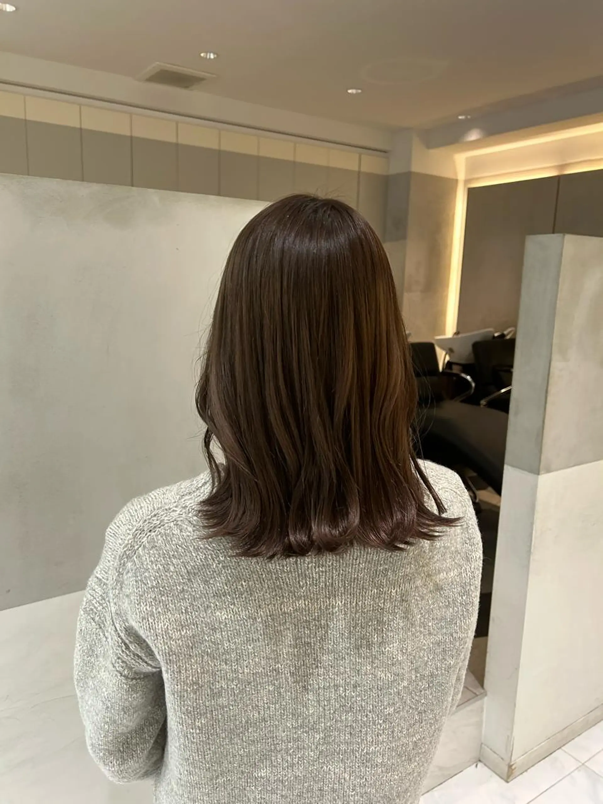 セミロング カラー ベージュカラー ラベンダーカラー ラベンダーベージュ ヘアカラー トリートメント ナチュラル/韓国💎 haruka 💎のヘアスタイル