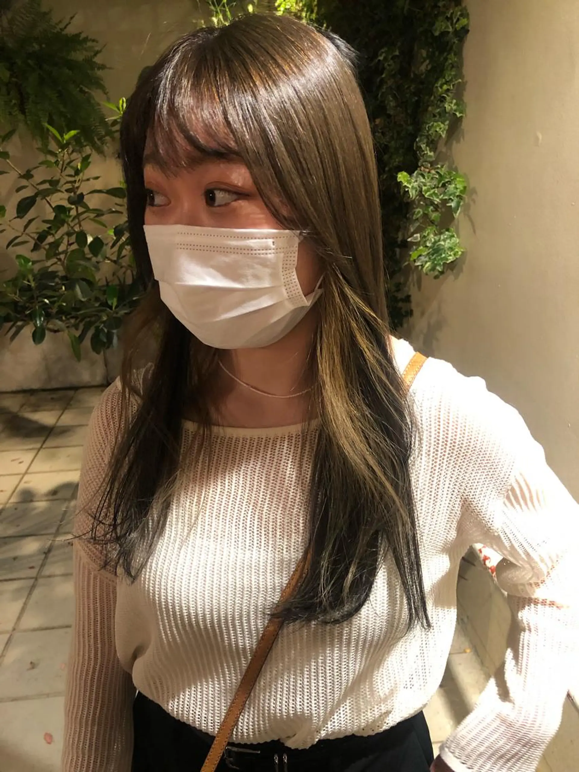 ロング カラー ヘアアレンジ 抜け感ボブ×パーマ ｜kazaneのヘアスタイル