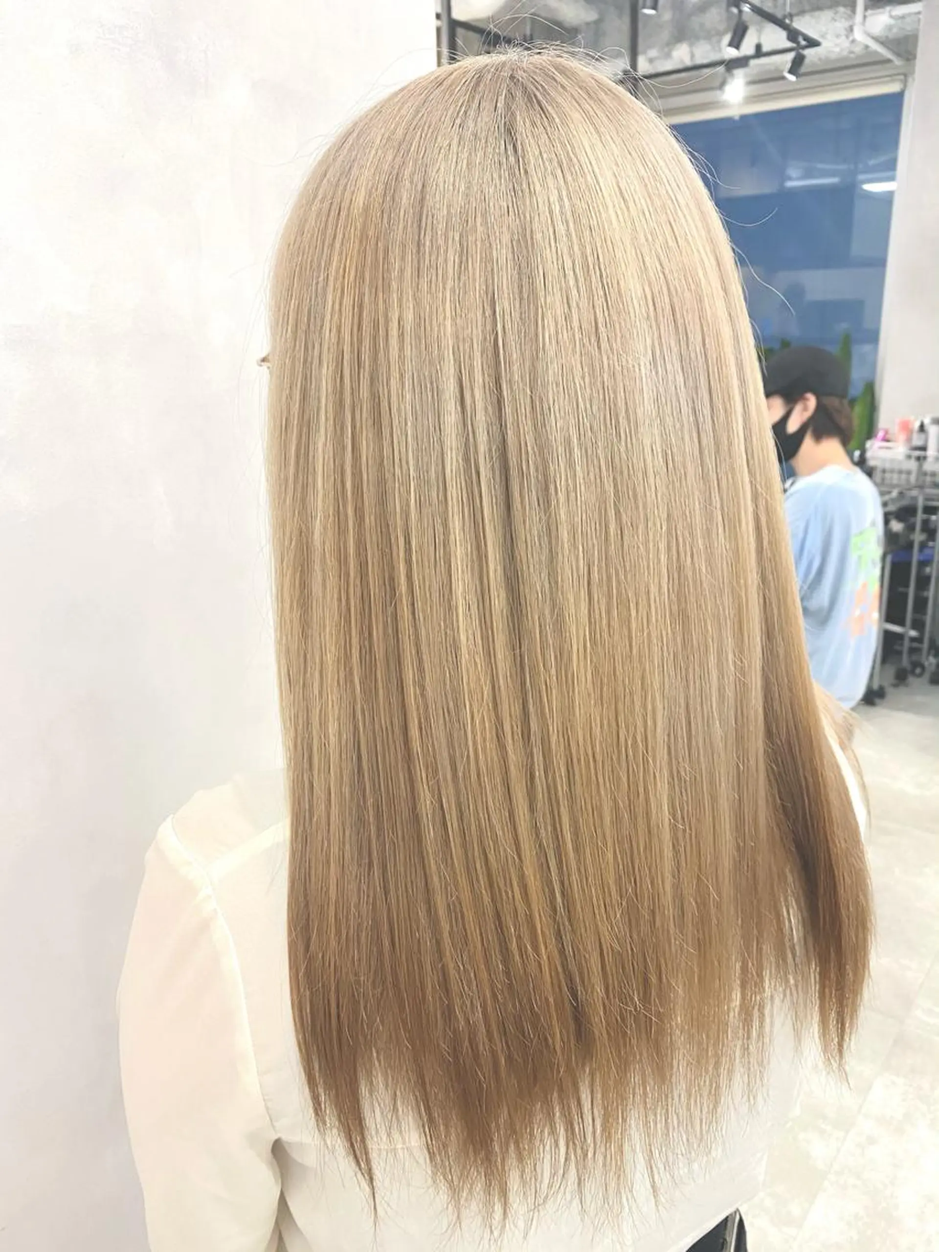 ロング カラー ベージュカラー ホワイトベージュ カット ヘアカラー ピンク/ベージュ /似合わせ/田島百華のヘアスタイル