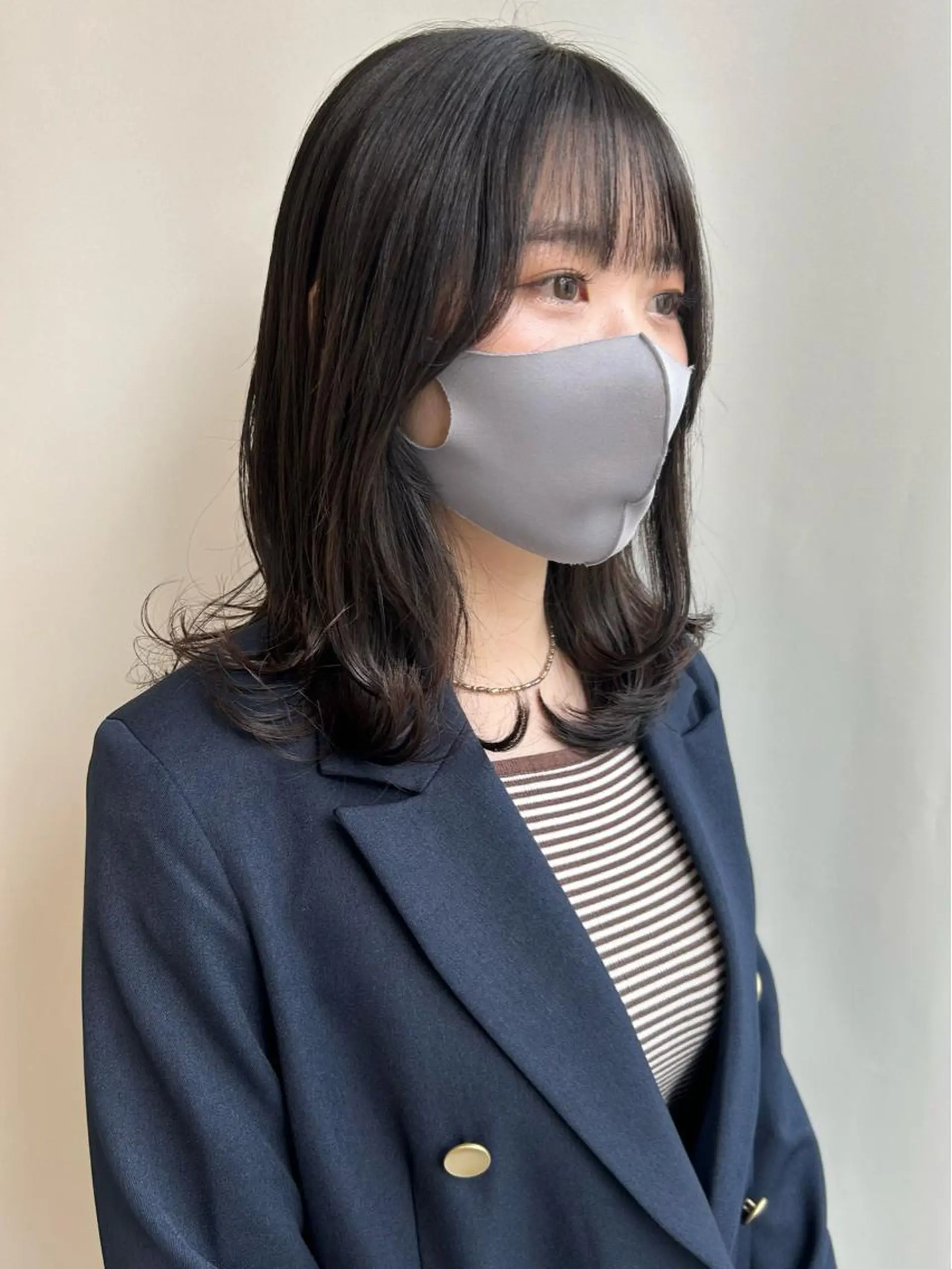セミロング カット ヘアカラー トリートメント 山口 莉奈のヘアスタイル