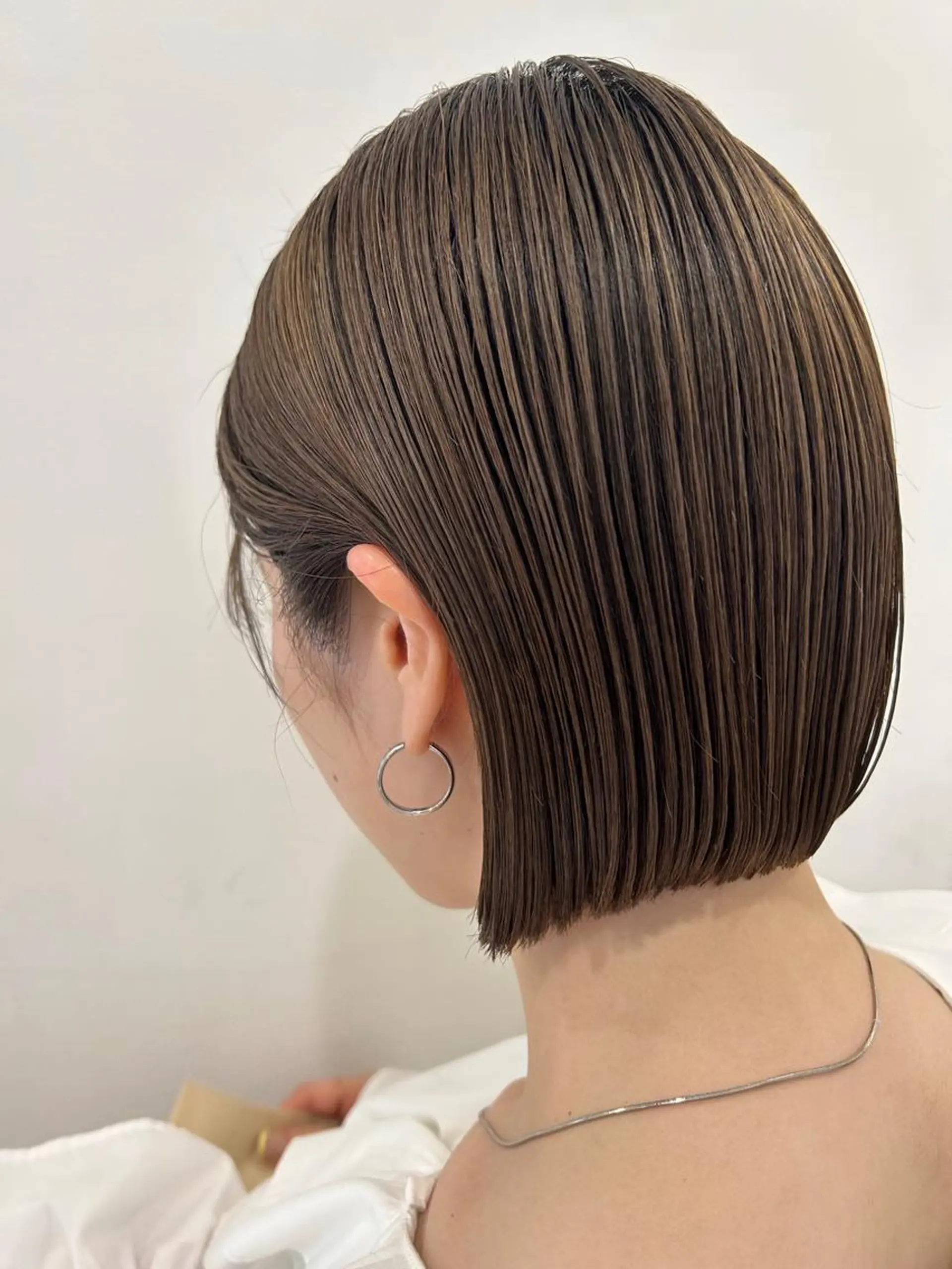 ショート カラー カット ヘアカラー トリートメント ぱつっとボブ/ 小野あかねのヘアスタイル