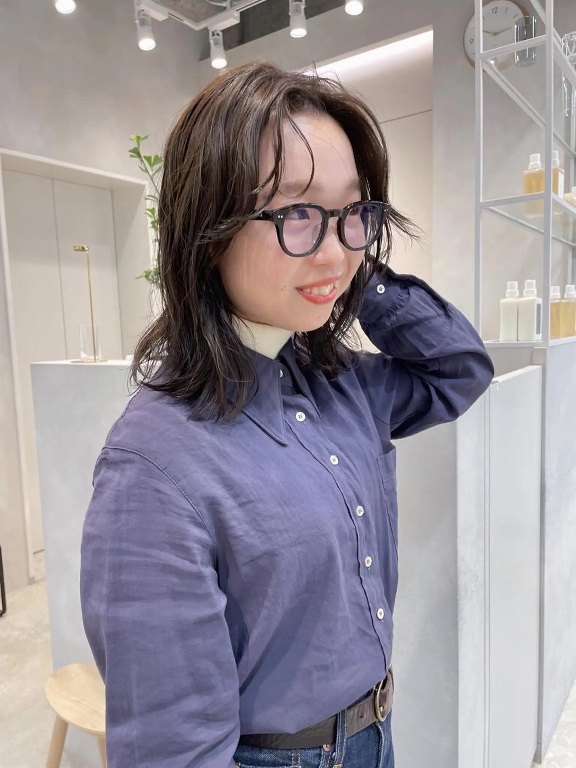 ミディアム パーマ 青木 優歩のヘアスタイル