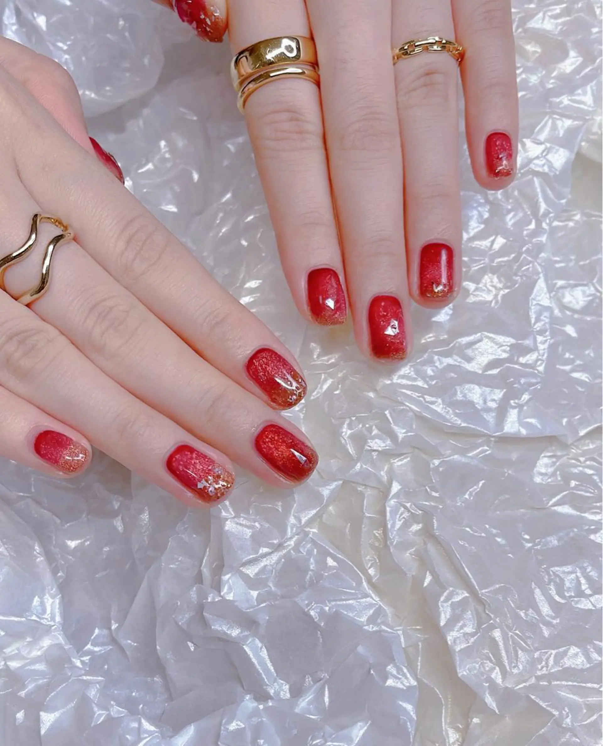 ミディアム 韓国風ヘア めぐみのネイルサロン スタッフ練習のネイルデザイン