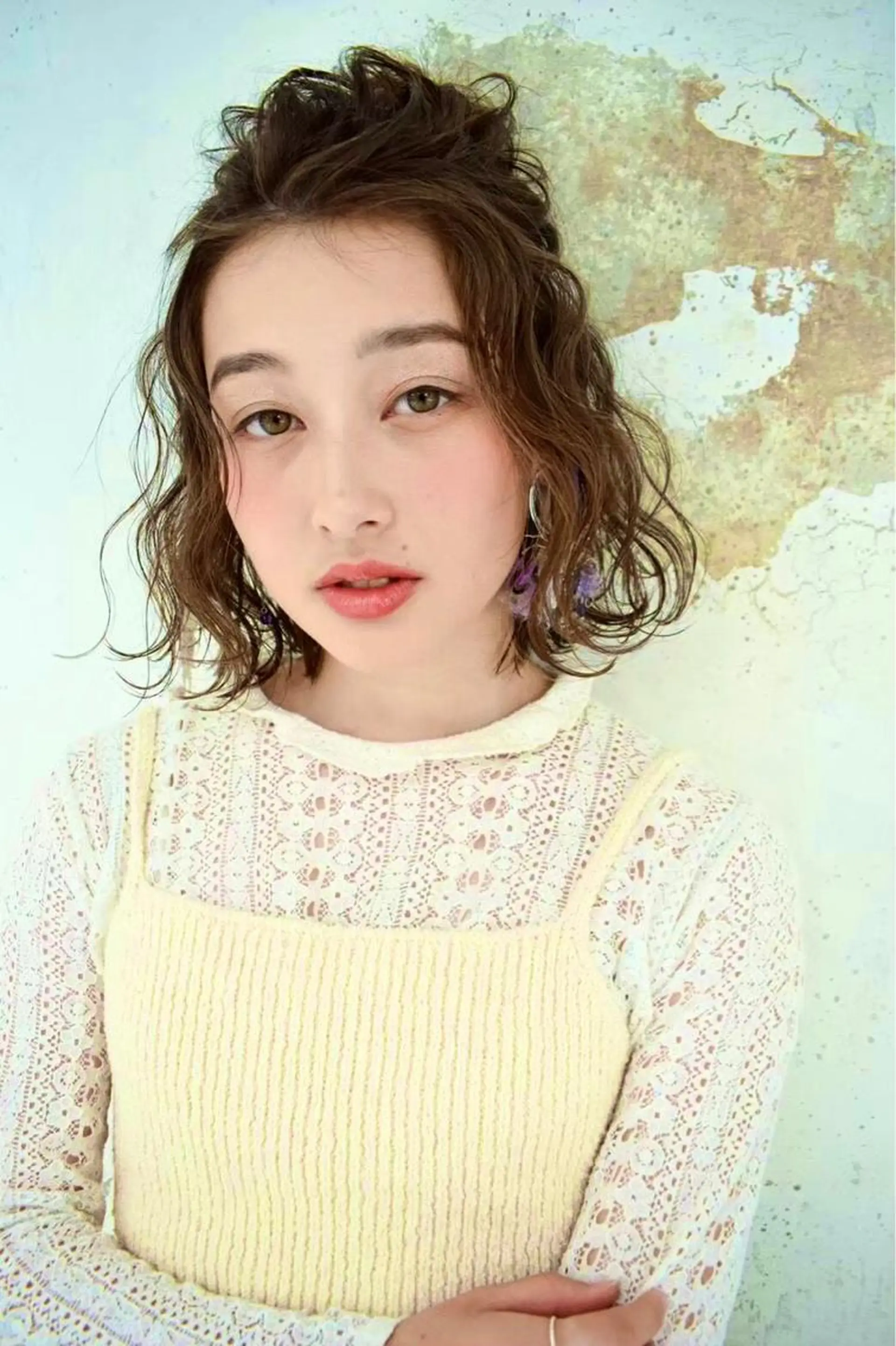 ミディアム カット ヘアカラー トリートメント しもかわ かほのヘアスタイル