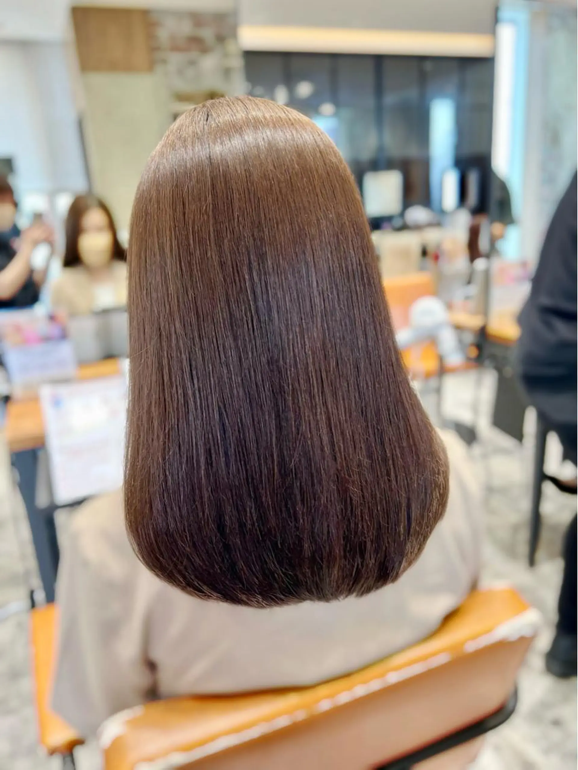 セミロング 髪質改善 韓国風ヘア 縮毛矯正 トリートメント 酸熱トリートメント トリートメント ヘッドスパ 美髪ヘッドスパ🫧 西山紗奈江💆‍♀️のヘアスタイル