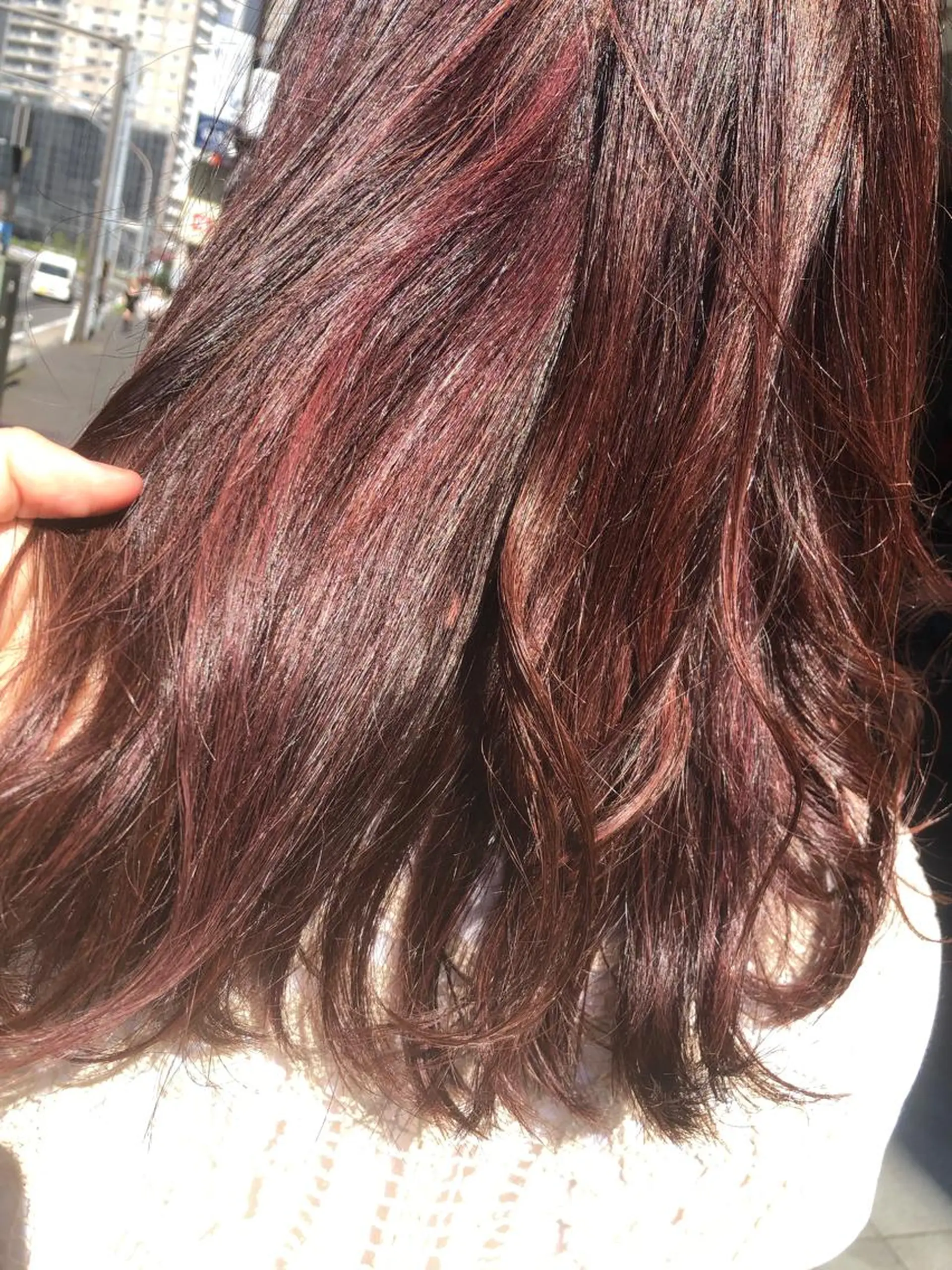 ミディアム カラー ハイライトカラー ピンクカラー ハイライト 🍀富久 永梨🧸のヘアスタイル