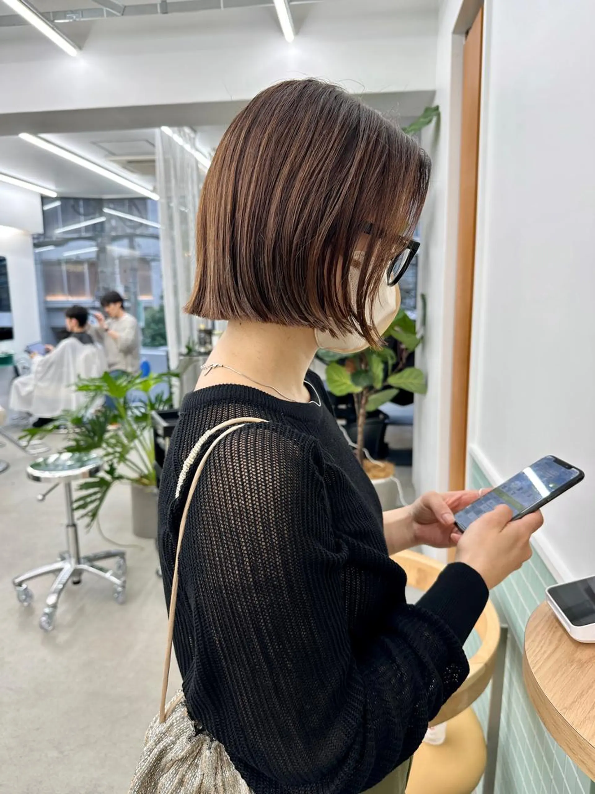 ショート カラー ベージュカラー ブラウンカラー ブラウンベージュ ボブ カット ヘアカラー トリートメント ボブ/レイヤー/ケア パーマ/リュウタのヘアスタイル