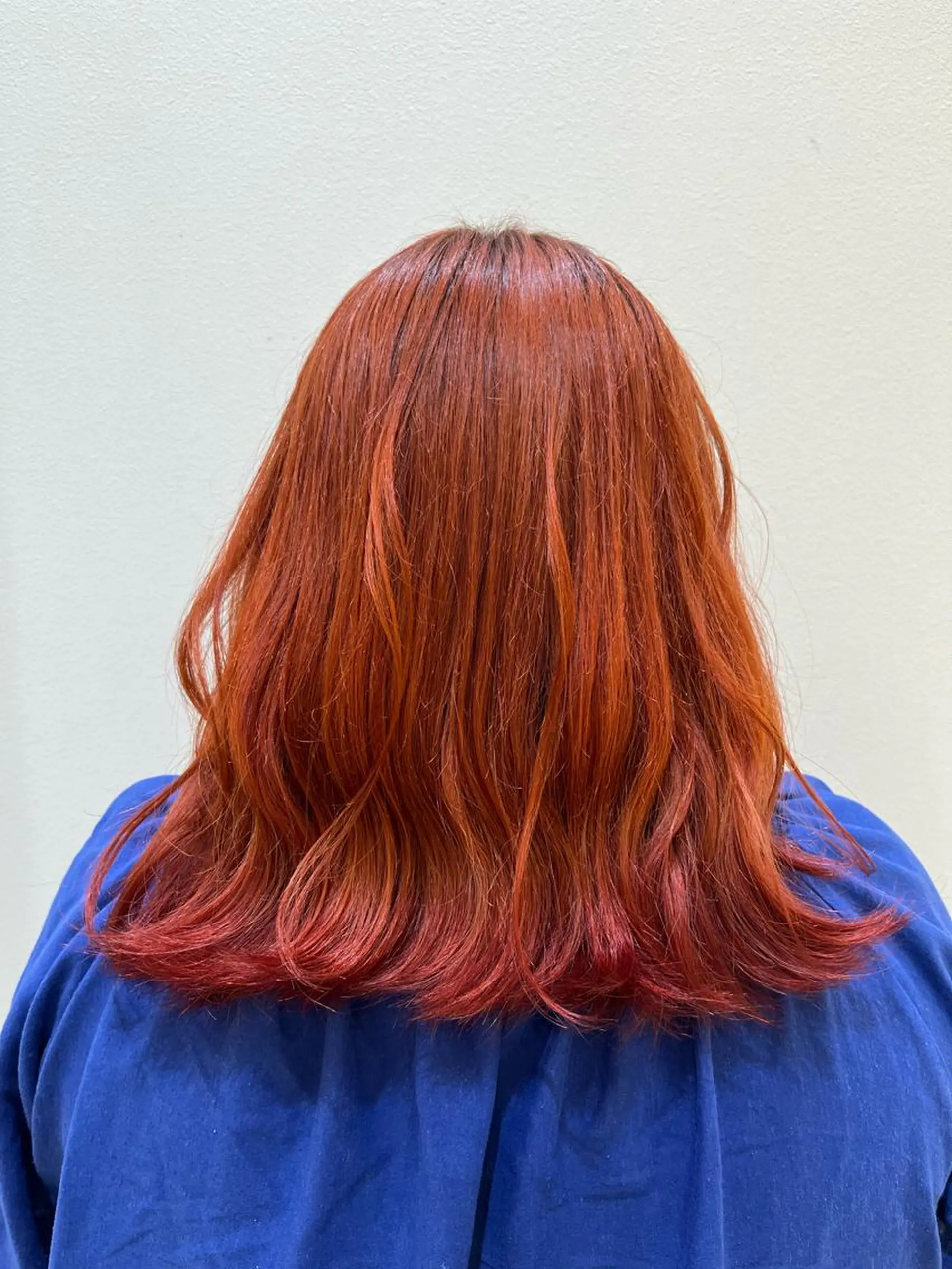 ミディアム カラー ヘアアレンジ ブリーチ ブリーチなしカラー オレンジ 🦋レイヤー職人 猪瀬玲奈🦋のヘアスタイル