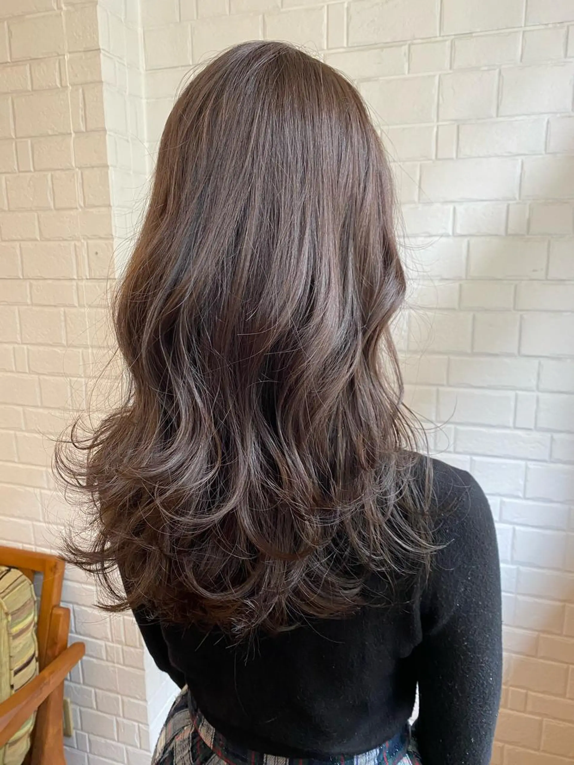 セミロング カラー グレージュ レイヤーカット カット ヘアカラー トリートメント 髪質改善と艶カラー 💎坂田 裕紀のヘアスタイル