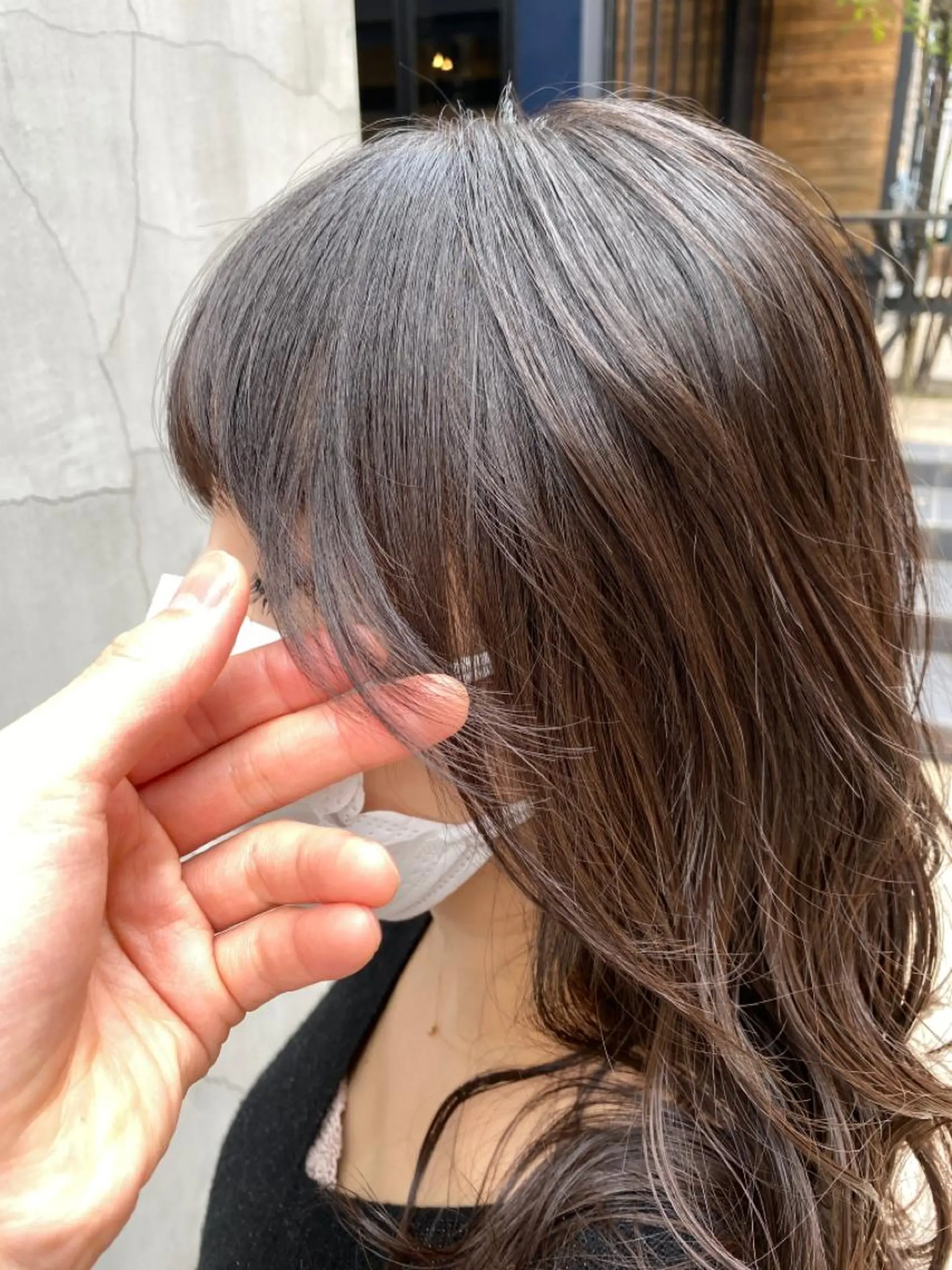 セミロング カラー カット ヘアカラー 沖 宜志のヘアスタイル
