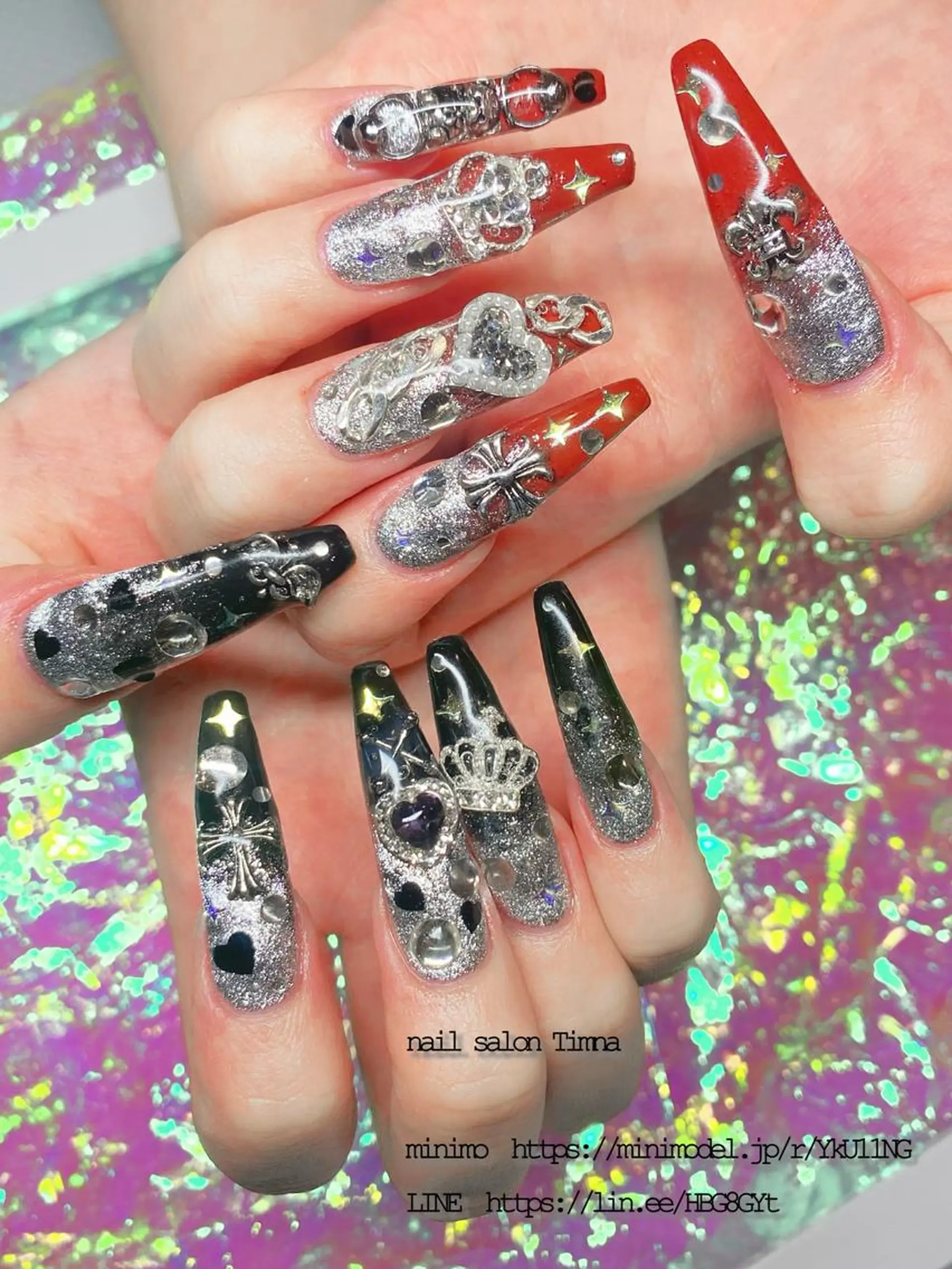 ロング ハンドネイル NAILSALON 🍔Timna🍟のネイルデザイン