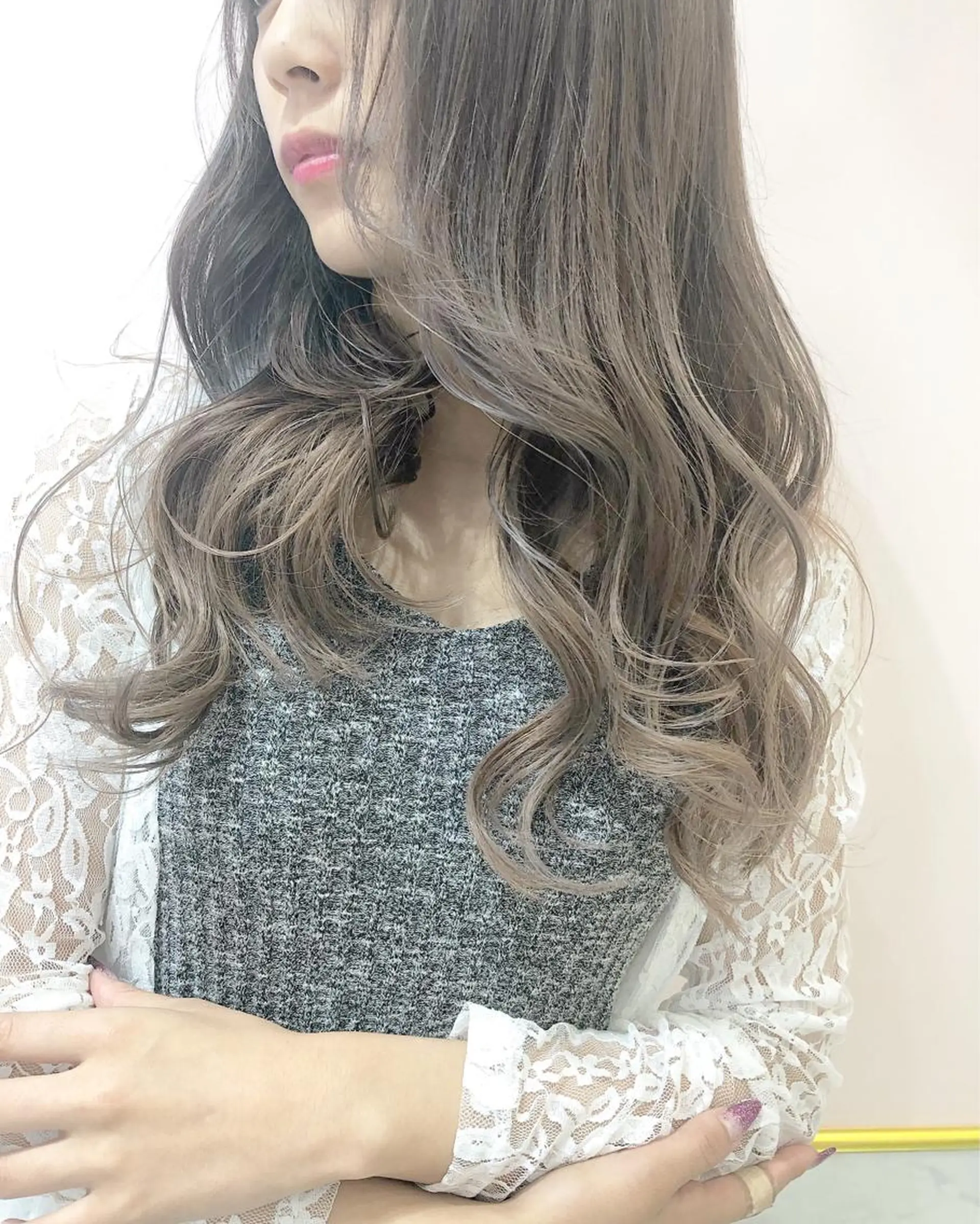 セミロング ヘアカラー トリートメント 店長 小池アキトのヘアスタイル