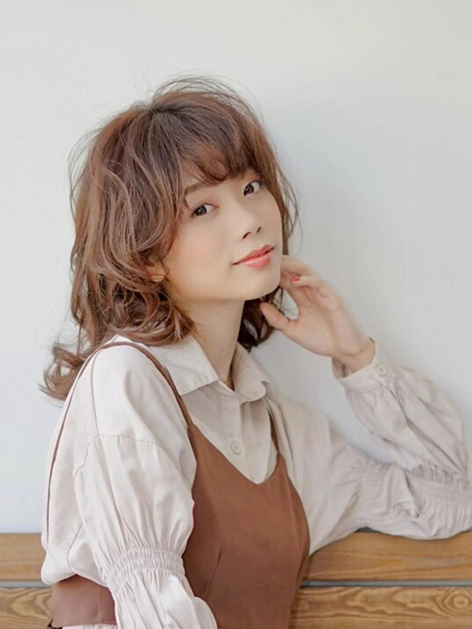 ミディアム カット パーマ トリートメント 石川 修一のヘアスタイル