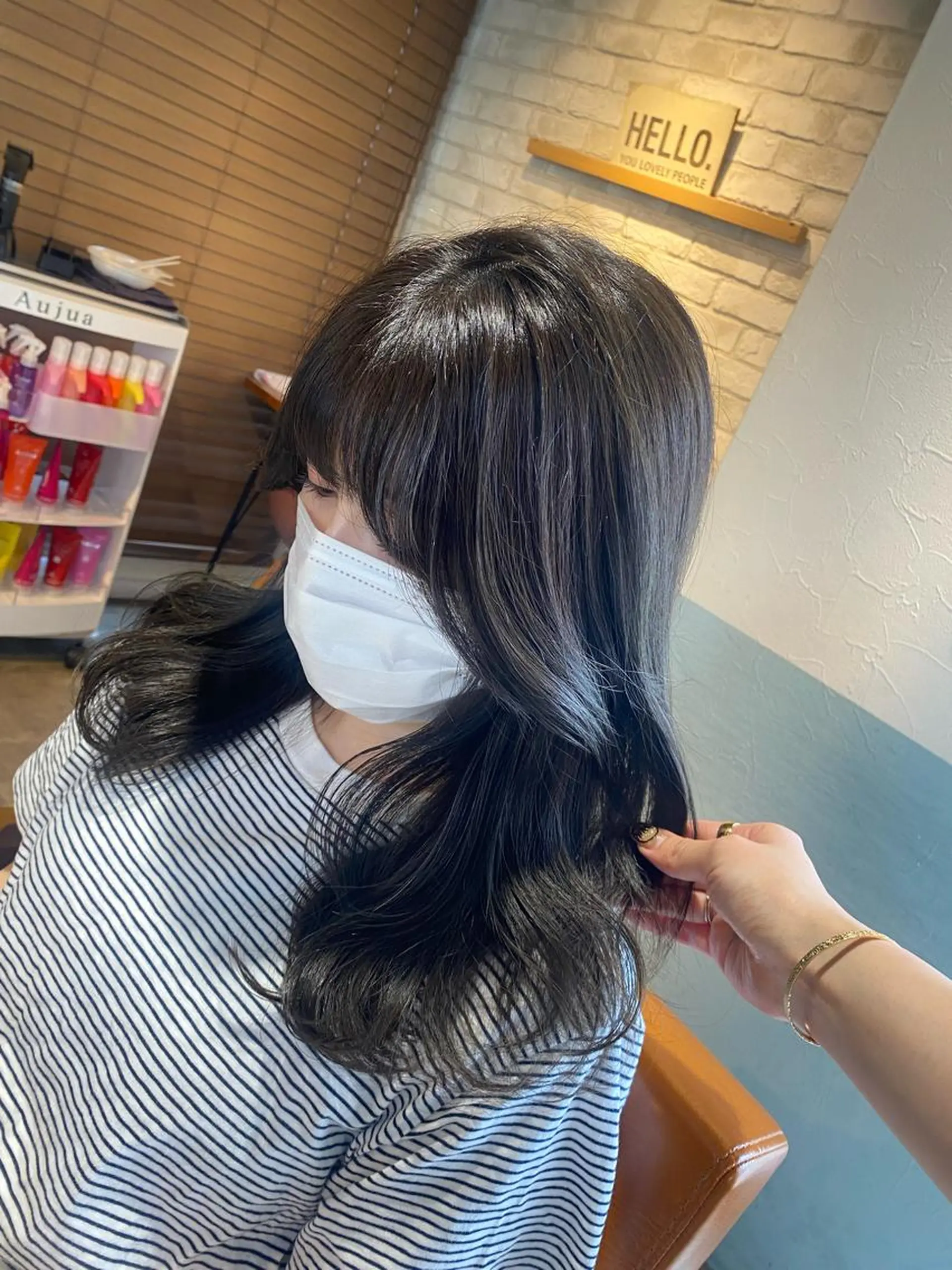 セミロング カット ヘアカラー トリートメント 🐻結んで可愛い hair EMI🐻のヘアスタイル