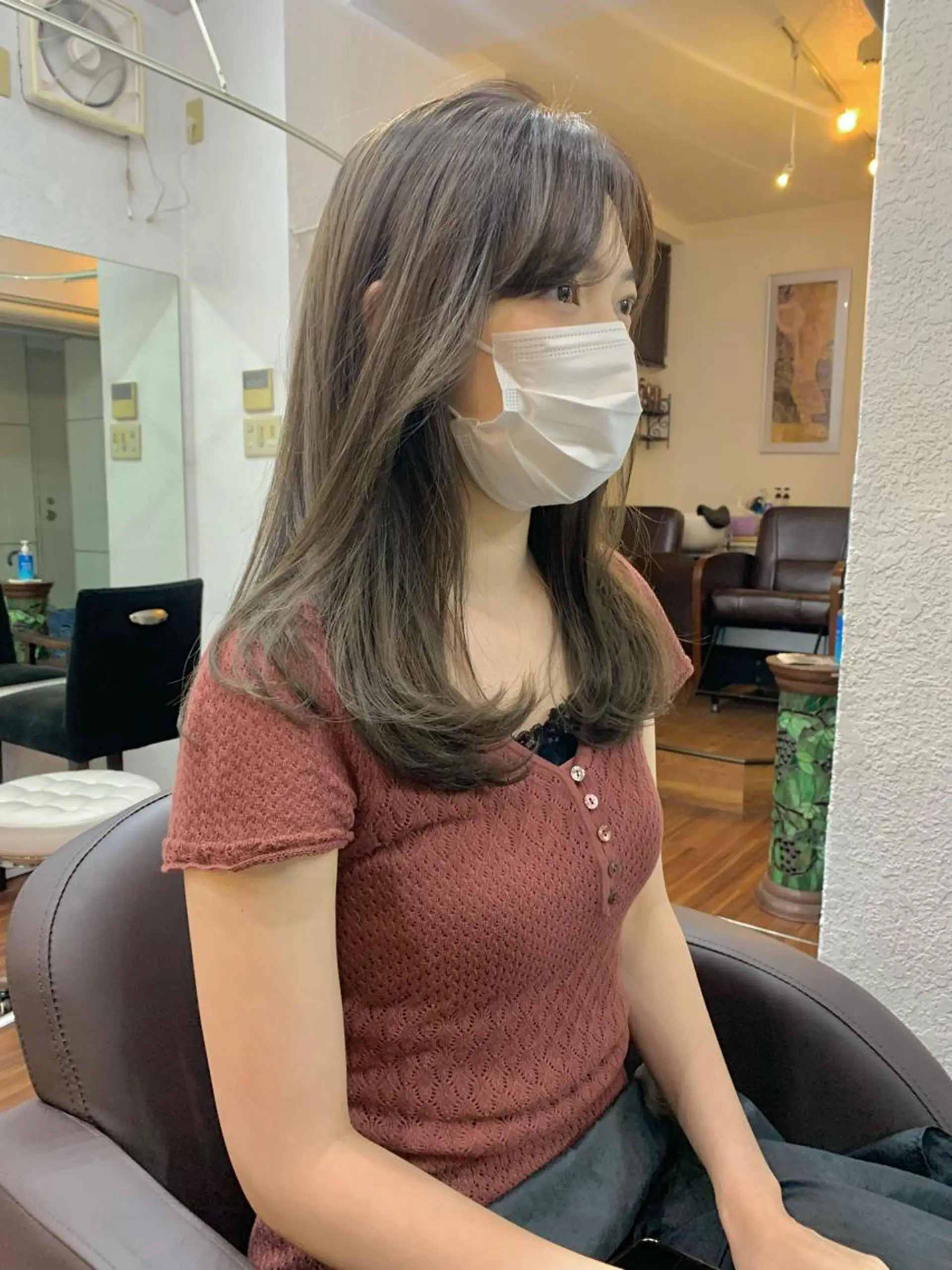 セミロング カラー ブラウンカラー マロンブラウン 柔らかブラウン/顔周 りレイヤー♡ユウシのヘアスタイル